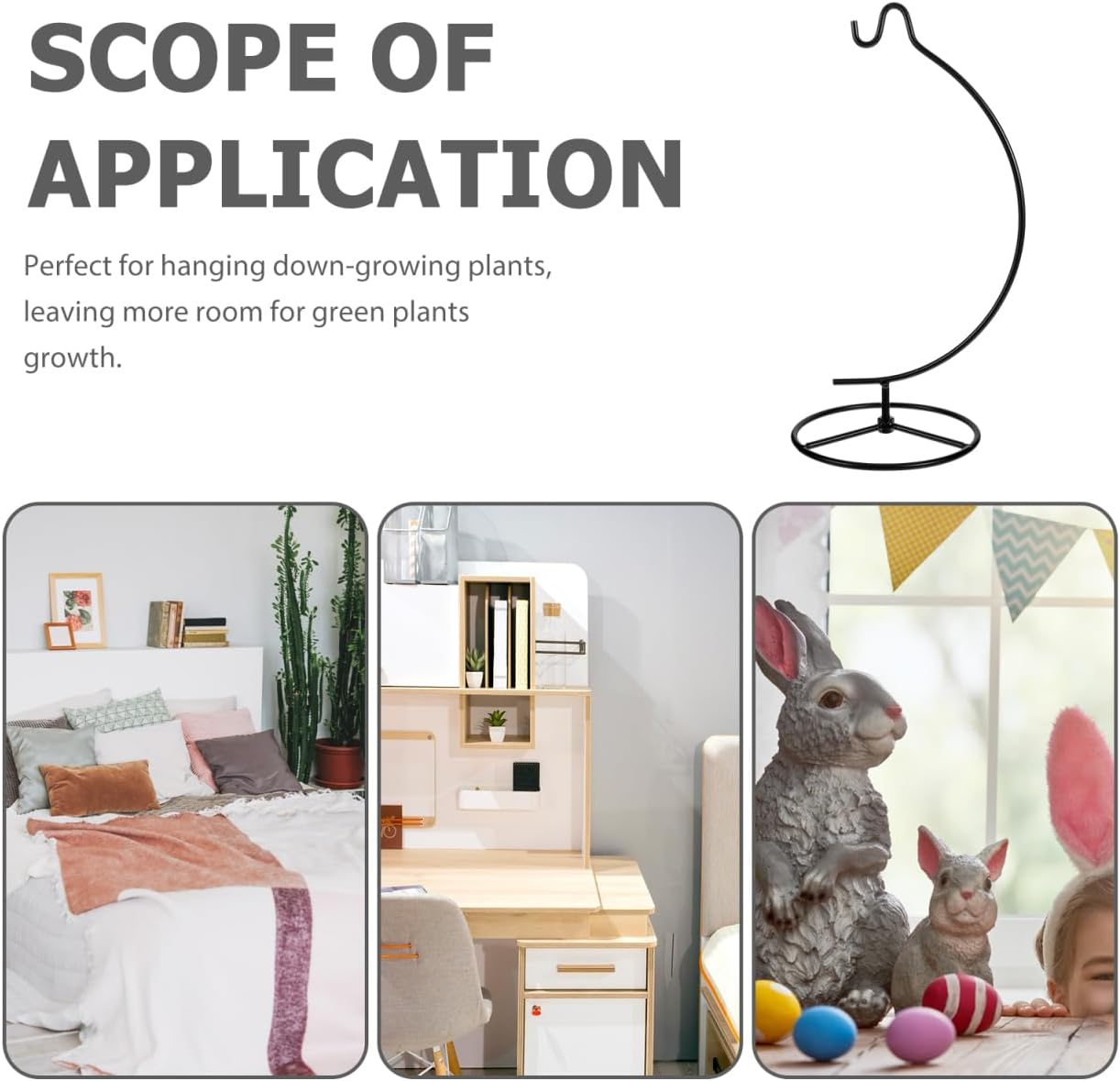 Cabilock Iron Black Iron Globe Stand Iron Display Stand Plant Terrarium Hanger Iron Globe Holder image number 4