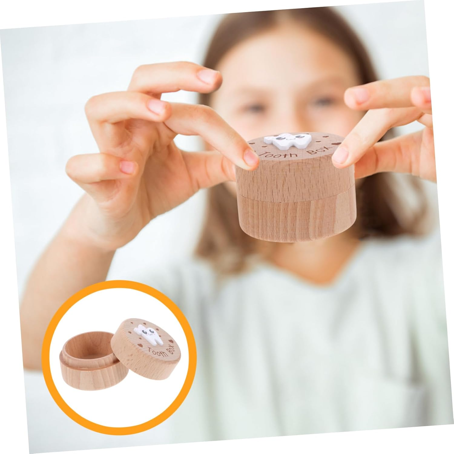 ULTECHNOVO Small Wooden Storage Box for Boys and Girls Teeth Hair Fairy Keepsake Collection image number 6