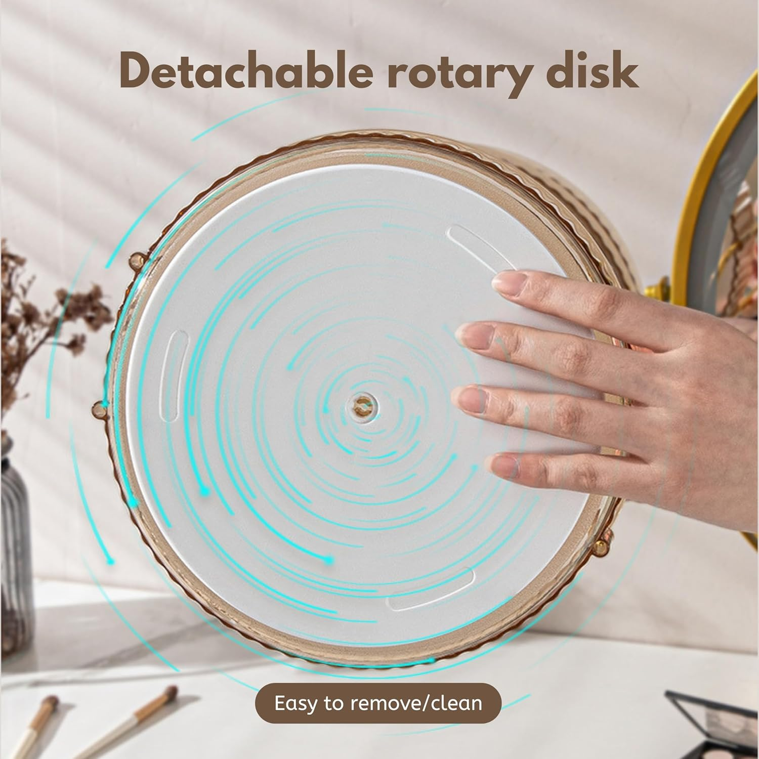 360 Rotating Makeup for Vanity, Bathroom Countertop Organizer Spinning Perfume Organizer, High-Capacity Cosmetic and Skincare Dresser Make up Holder Rack (2 Tiers) image number 4