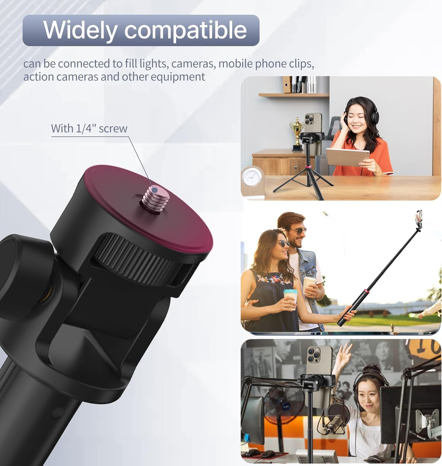 81'' Osmo-Mobile Floor Tripod-Stand Holder for DJI Osmo Mobile SE 7P 7 6 5 4 / Osmo-Pocket 3 2 1 / Osmo Action 5 Pro 4 3 2 1 image number 3