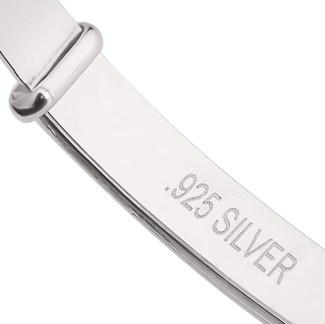 DV DOLCE VALENTINA Children'S Bangle, 925 Sterling Silver Baby Bracelet, Sliding Teddy, Baptism, Christening, Birthday or Baby Shower 0-1Yrs, One Size, Sterling Silver image number 3