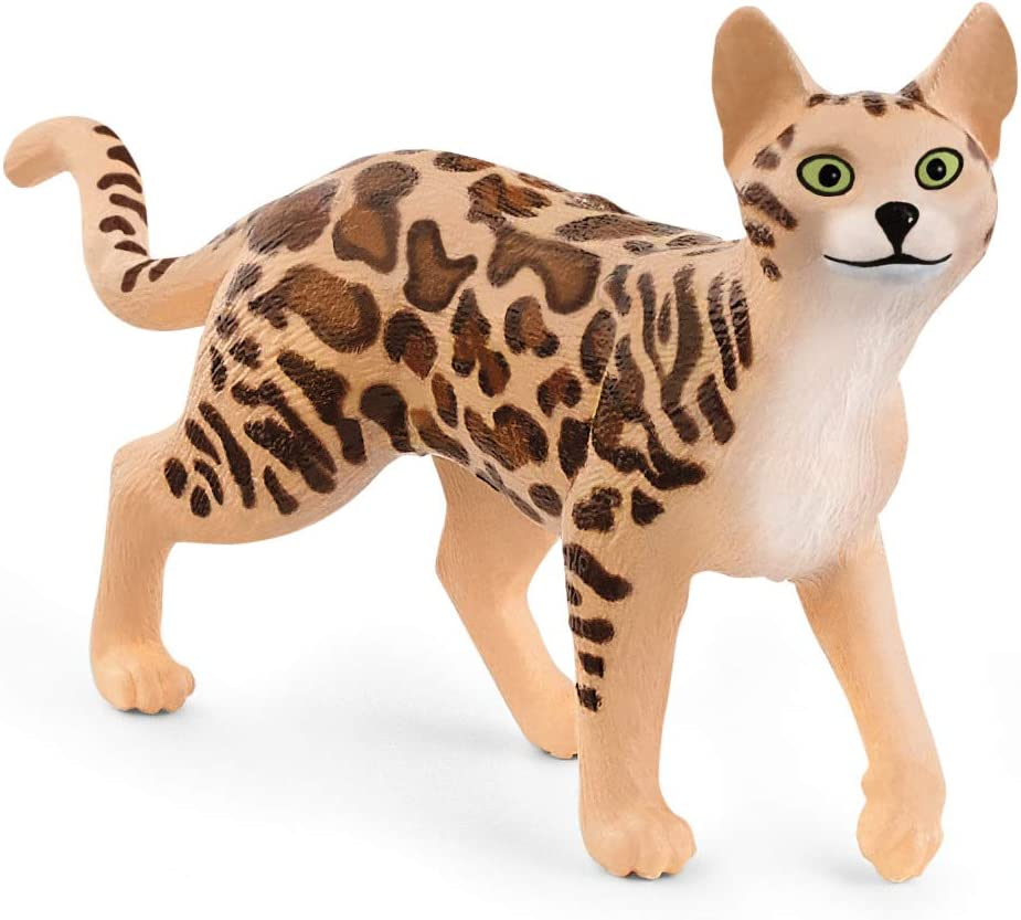 Schleich Farm World, Realistic Cute Cat Toys for Boys and Girls Ages 3 and Above, Bengal Cat Toy image number 4