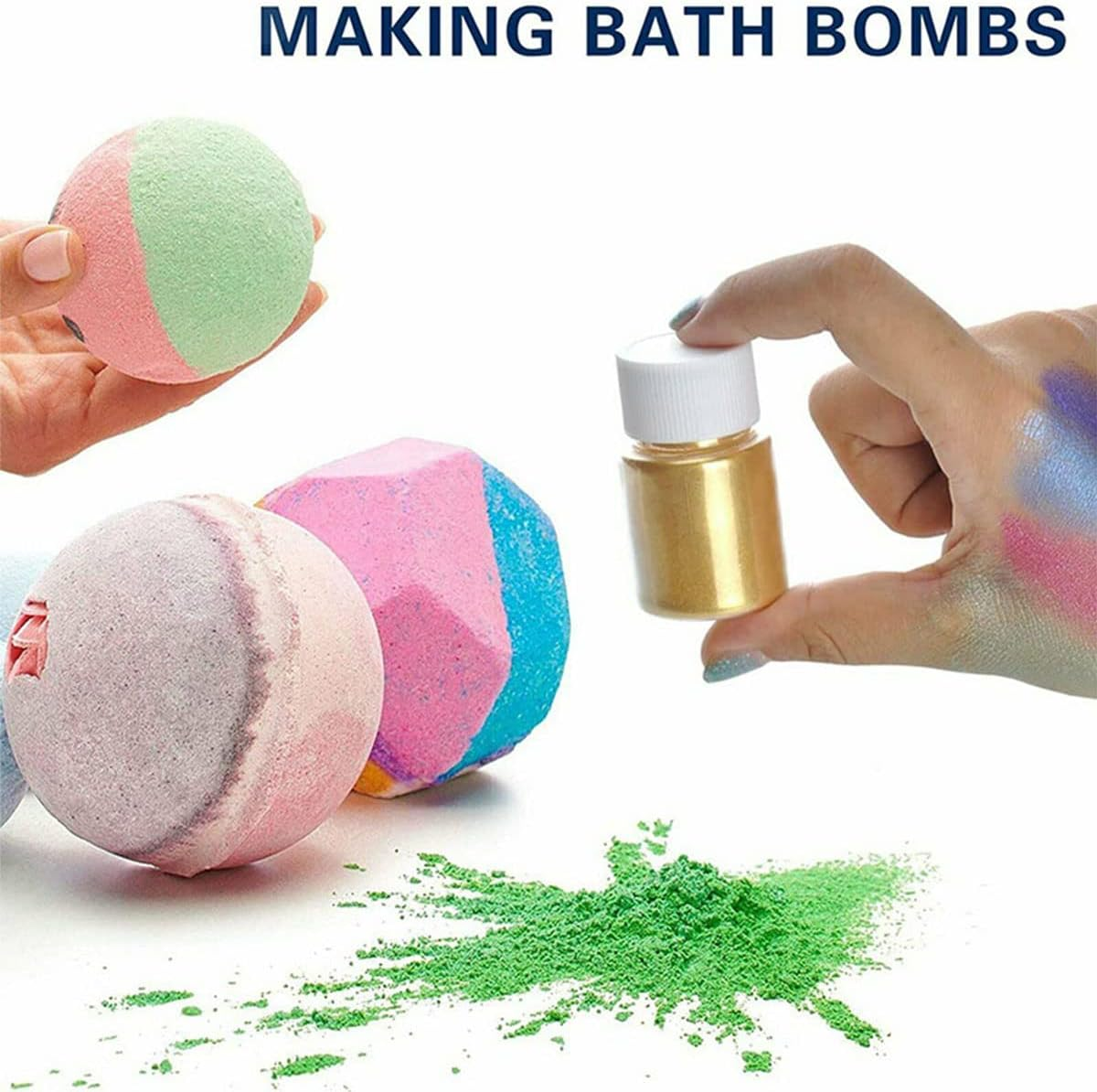 Bilnins 24 Colors Mica Powder Set (10G/0.35Oz Each) for Epoxy Resin, Soap Making, Bath Bombs, Polymer Clay, Tumblers, Makeup, Lip Gloss, Nail Art, Premium Cosmetic Grade Mica Pigment Powder Gift Box image number 3