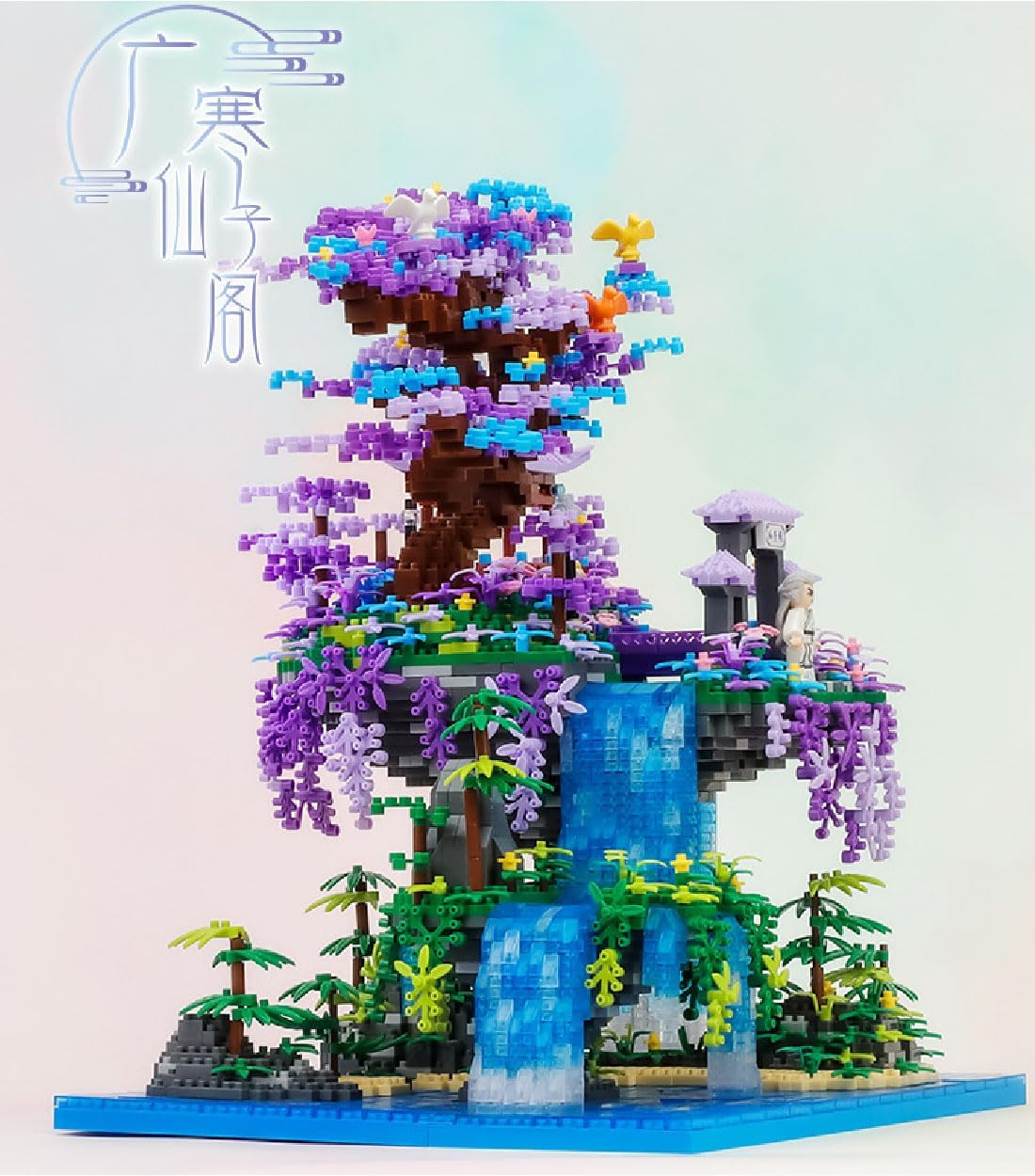 Cherry Blossom Tree House Micro Blocks Model Kit with LED Lights - 2134PCS Building Set for Adults & Teens 14+, STEM Educational Modle Sets, Elegant Home Decor & Unique Gift image number 4