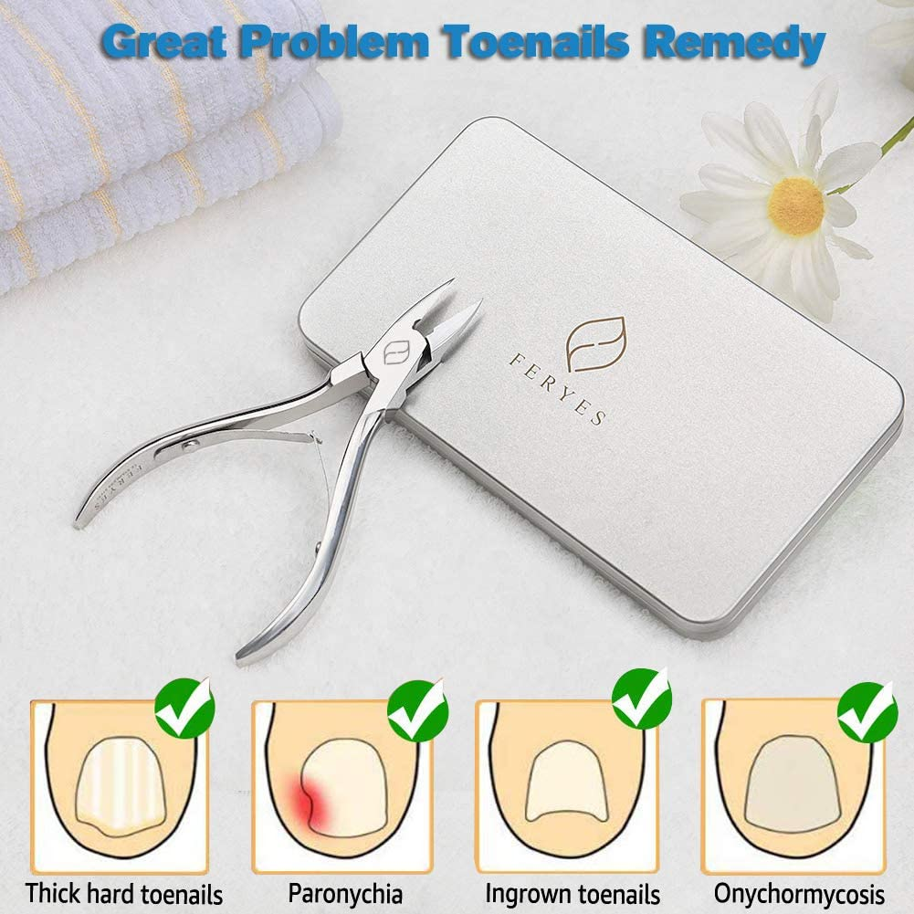 FERYES Toenail Clippers Straight Blade for Thick Toenails, Nail Clippers for Thick and Ingrown Nails - High Temperature Forging Stainless Steel Toe Nail Tools image number 5