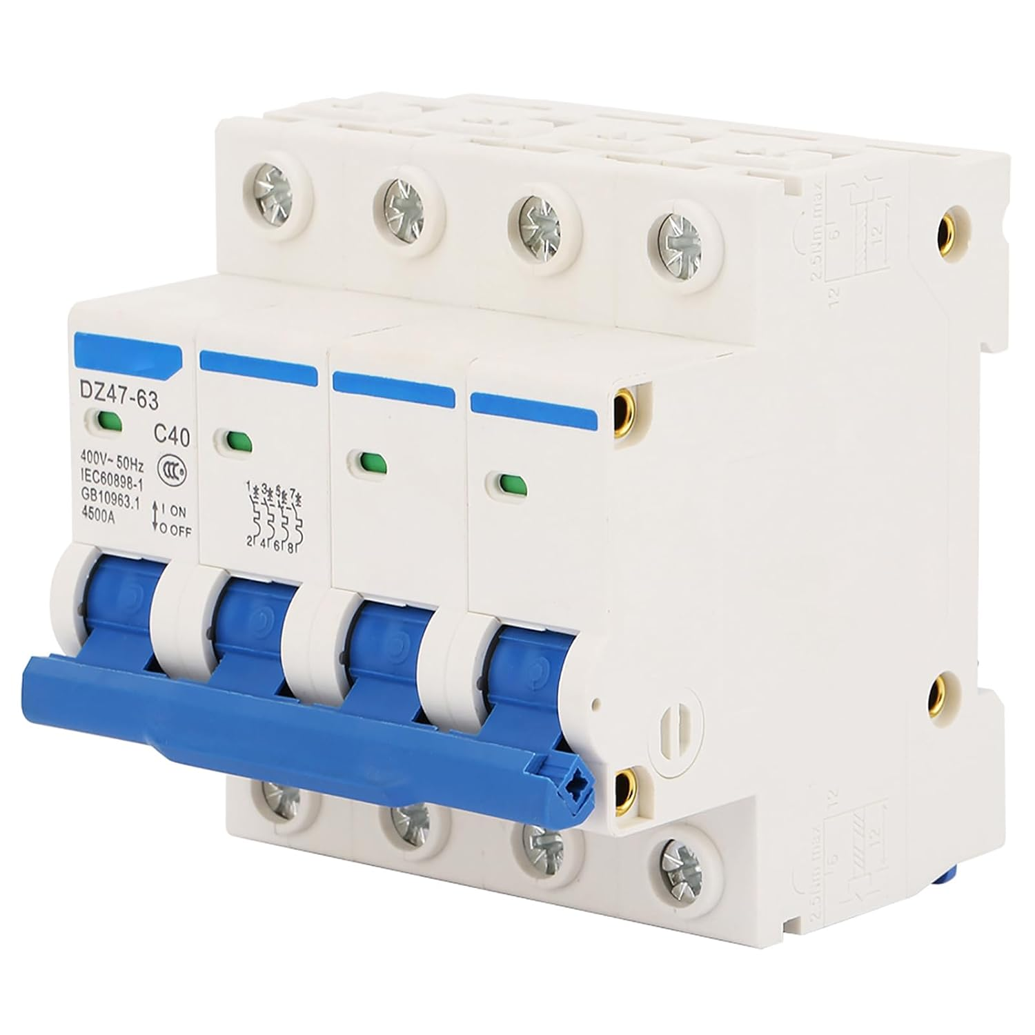 Mystical/Fantasy Retardant Material, Sensitive Action, Versatile Usage Miniature Circuit Breaker 4P 40A 400V 50Hz, Tools, Equipment, Instruments, Suitable for Solar Energy Systems, image number 3