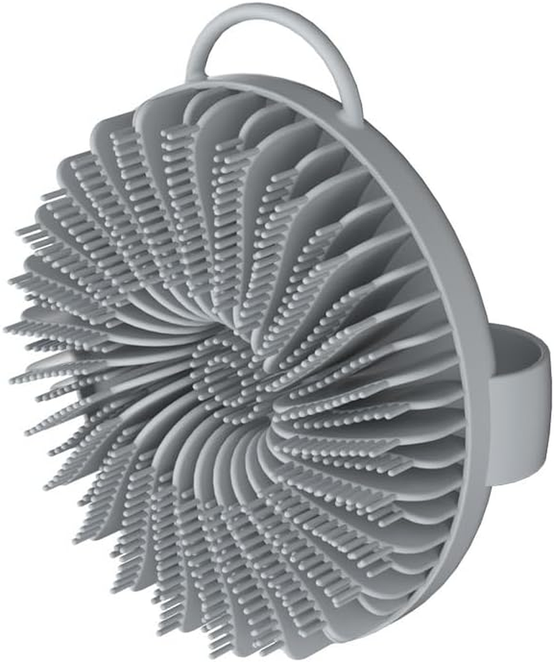 Silicone Body Scrubber, Gentle Exfoliating Shower Brush for Sensitive Skin, Ergonomic No-Slip Handle (Grey, One Size) image number 1