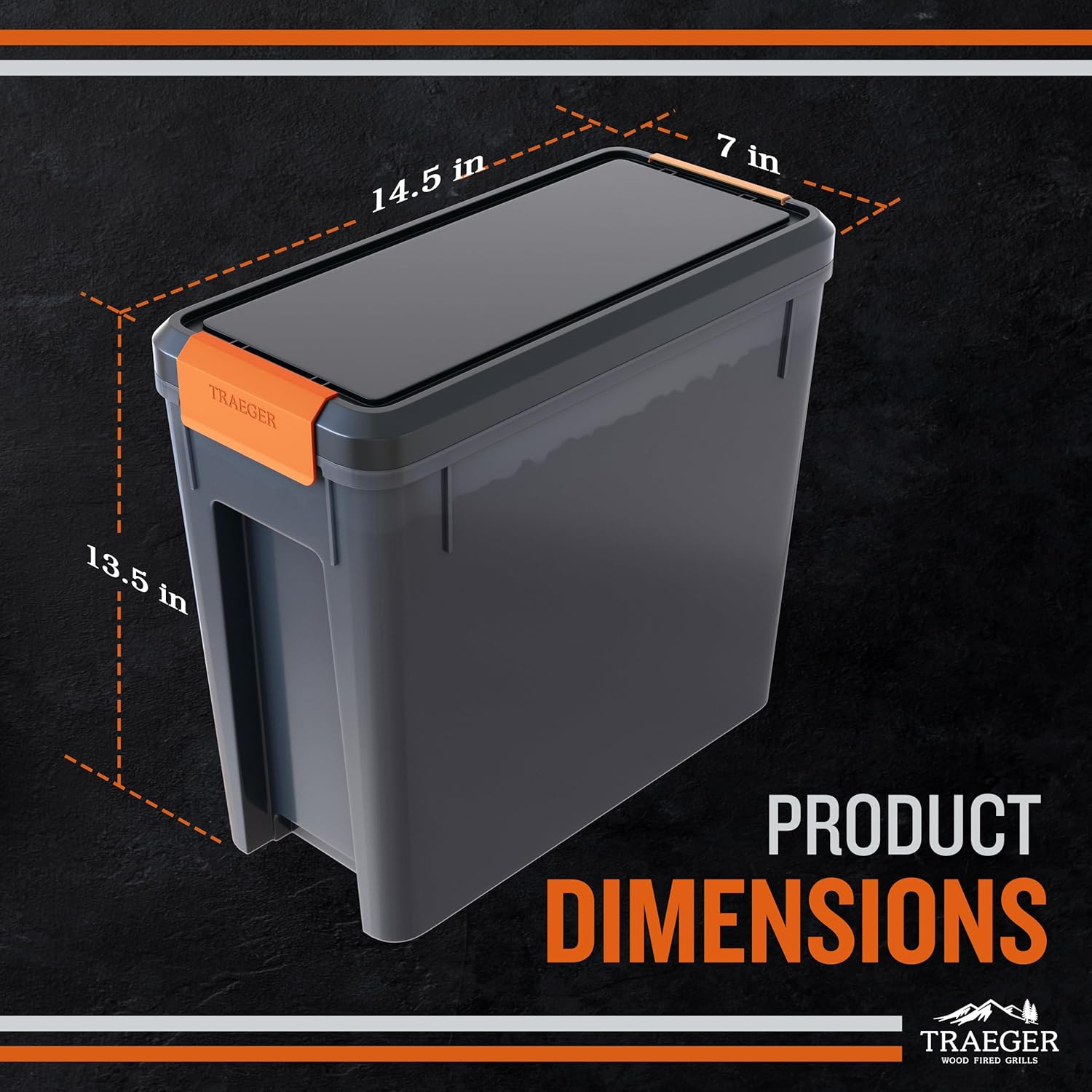 Traeger Grills BAC637 Stay Dry Pellet Storage Bin with Locking Lid, 22Lb Capacity Wood Pellet Container with Flavor Stickers, Stackable Design, Airtight Storage for Grill Pellets image number 4