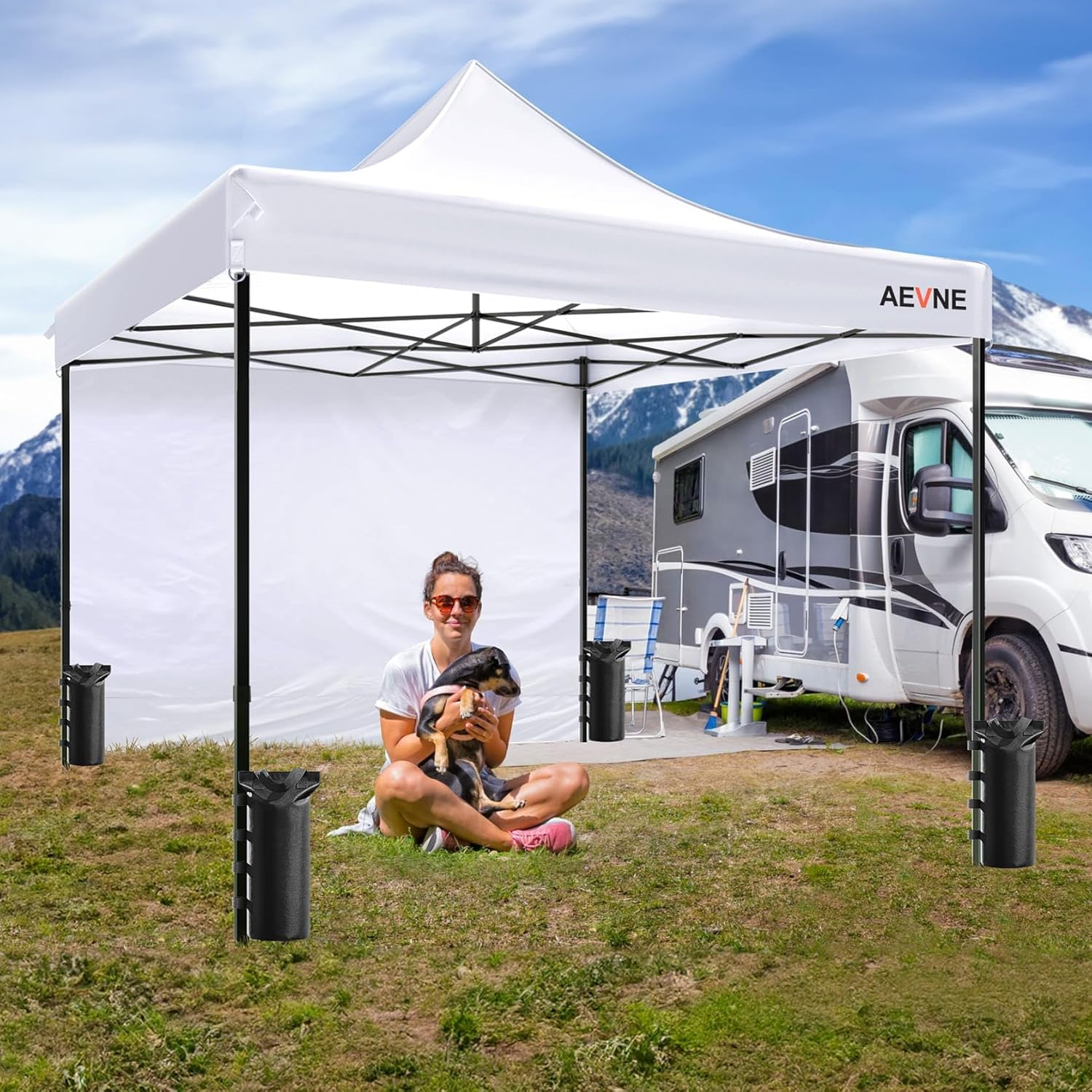 Canopy Weights (130 LBS) Set of 4, Tent Weights Sand Bags for Canopy Legs,Heavy Duty Bags for Outdoor Advertising Tent Shade Fixed Windproof Sandbags(Without Sand,Black) image number 2