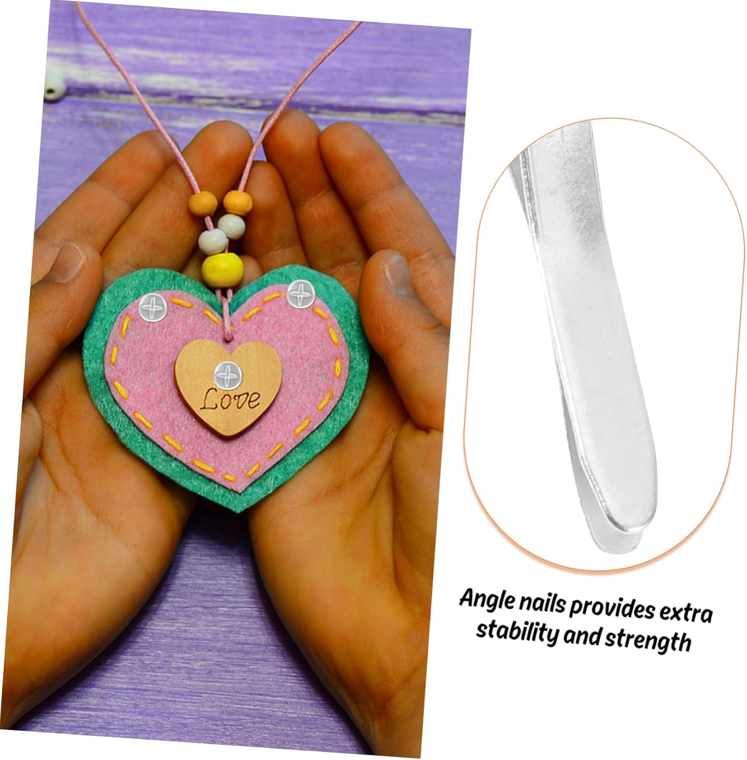 Housoutil 100Pcs Craft Brads Fastener round Flat Head for Paper for Boys and Girls Double Legs image number 1