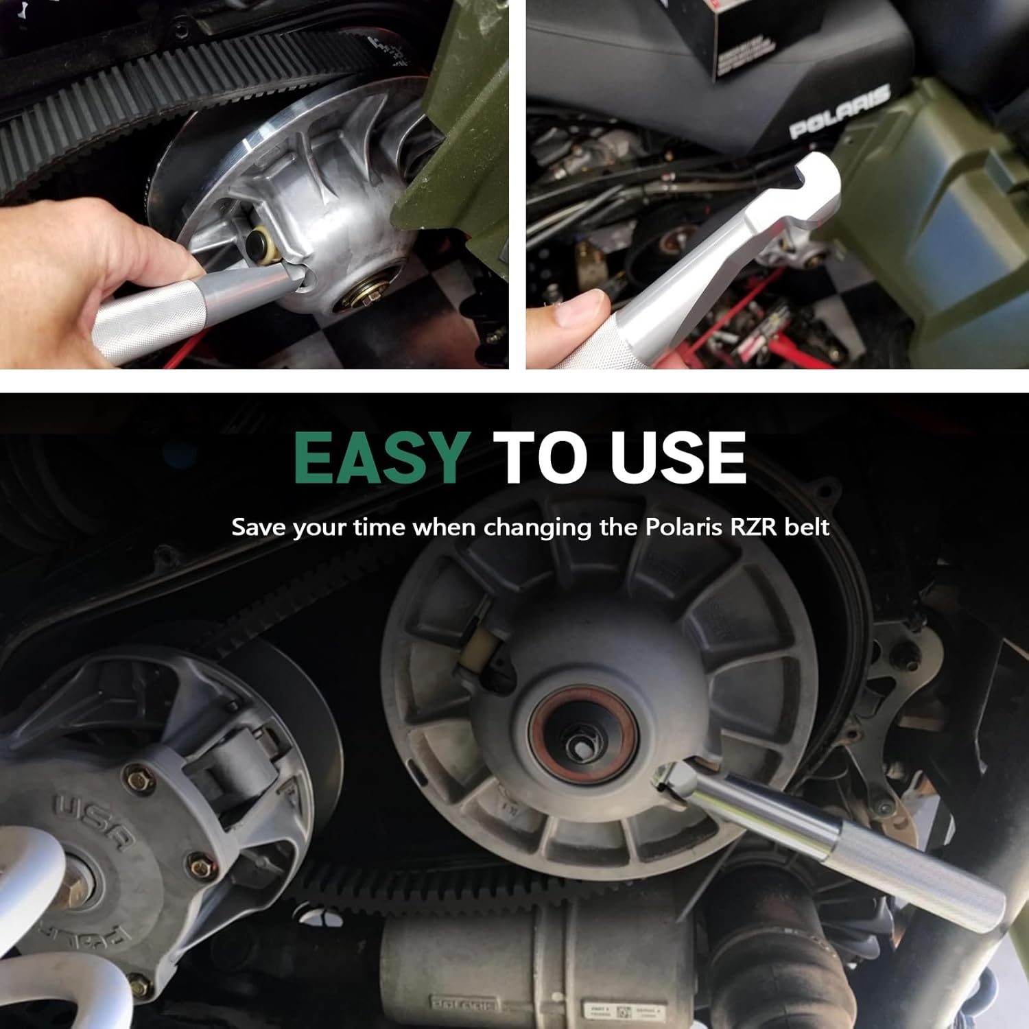 Xislet Belt Changing Removal Tool Fit for Polaris RZR 900 S 1000 XP Come with Clutch Cover Separate Tool Set, Combo Package image number 5