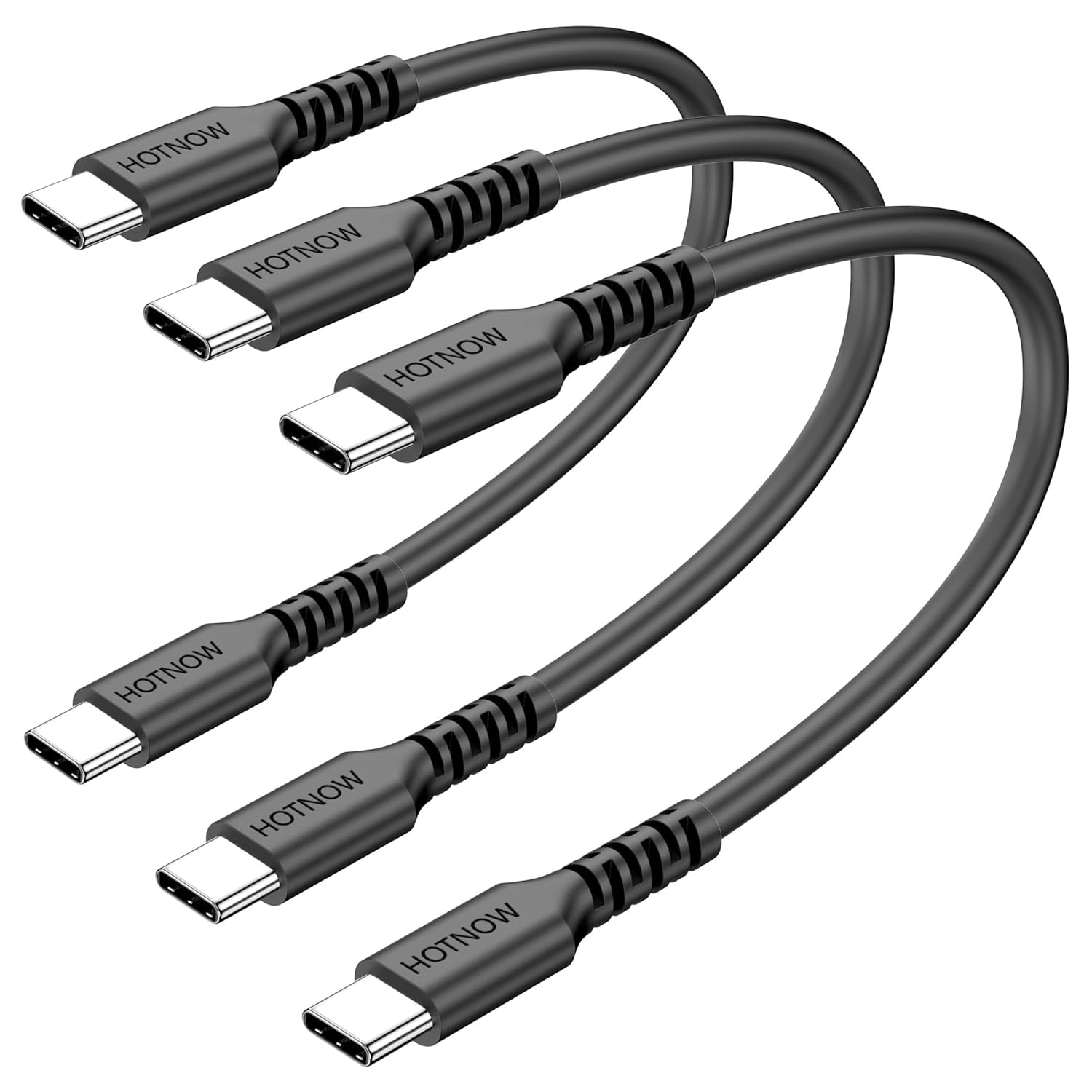 HOTNOW Short USB C to USB C Cable 0.5M 3Pack, 50Cm Type C to C 65W Fast Charging Cable Compatible with Iphone17 16, Galaxy S25 S9, Power Bank and Other Type C Devices