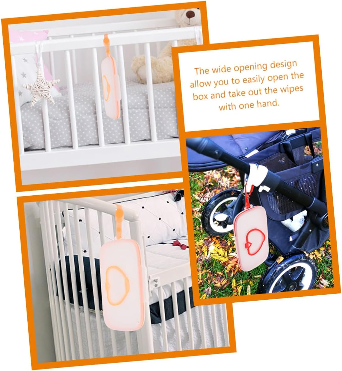 VICASKY 2Pcs Stroller Hanging Wipes Case Wipes Dispenser Box Refillable Travel Holder Safe Material image number 6