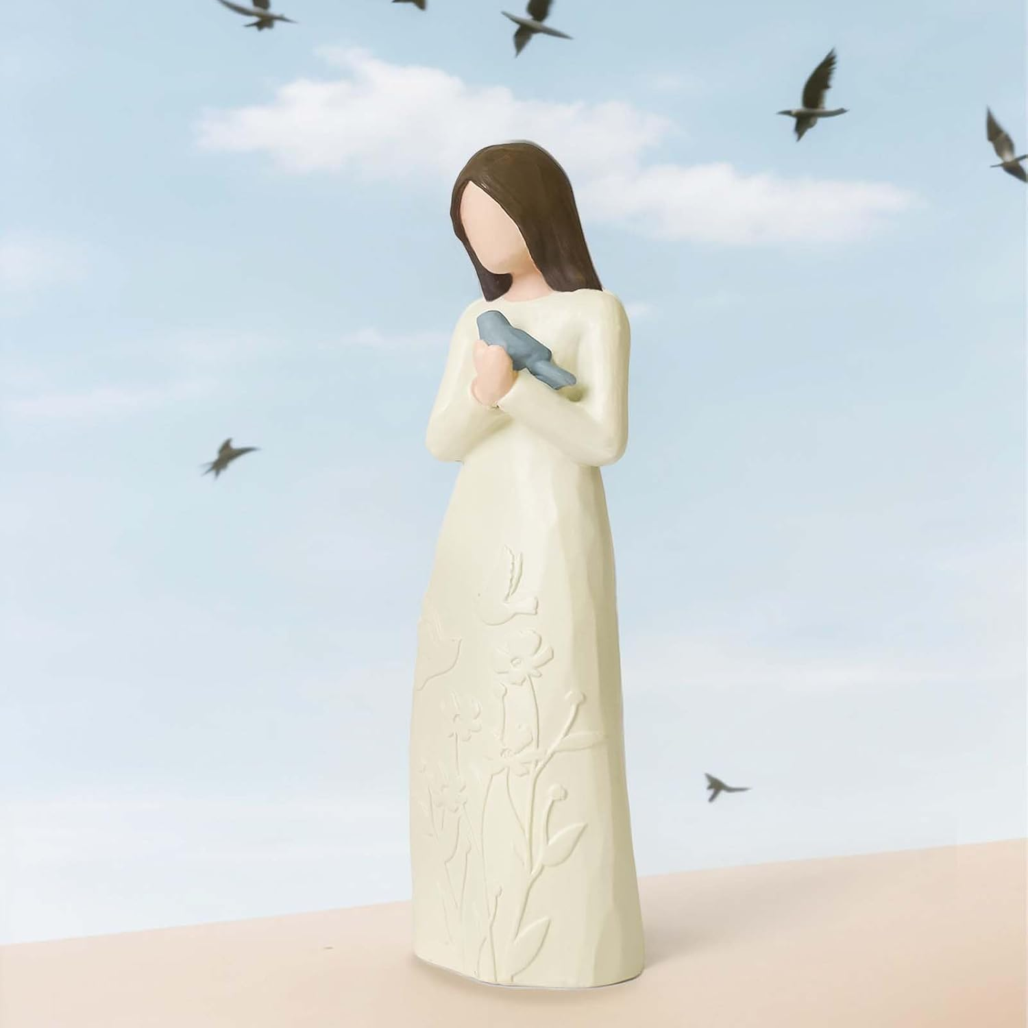 Sympathy Gifts for Loss of Loved One, Memorial & Bereavement Gift, Guardian Figurines with Dove, Grief Gifts for Blue Bird Lover, Women, Friend, Coworker image number 3