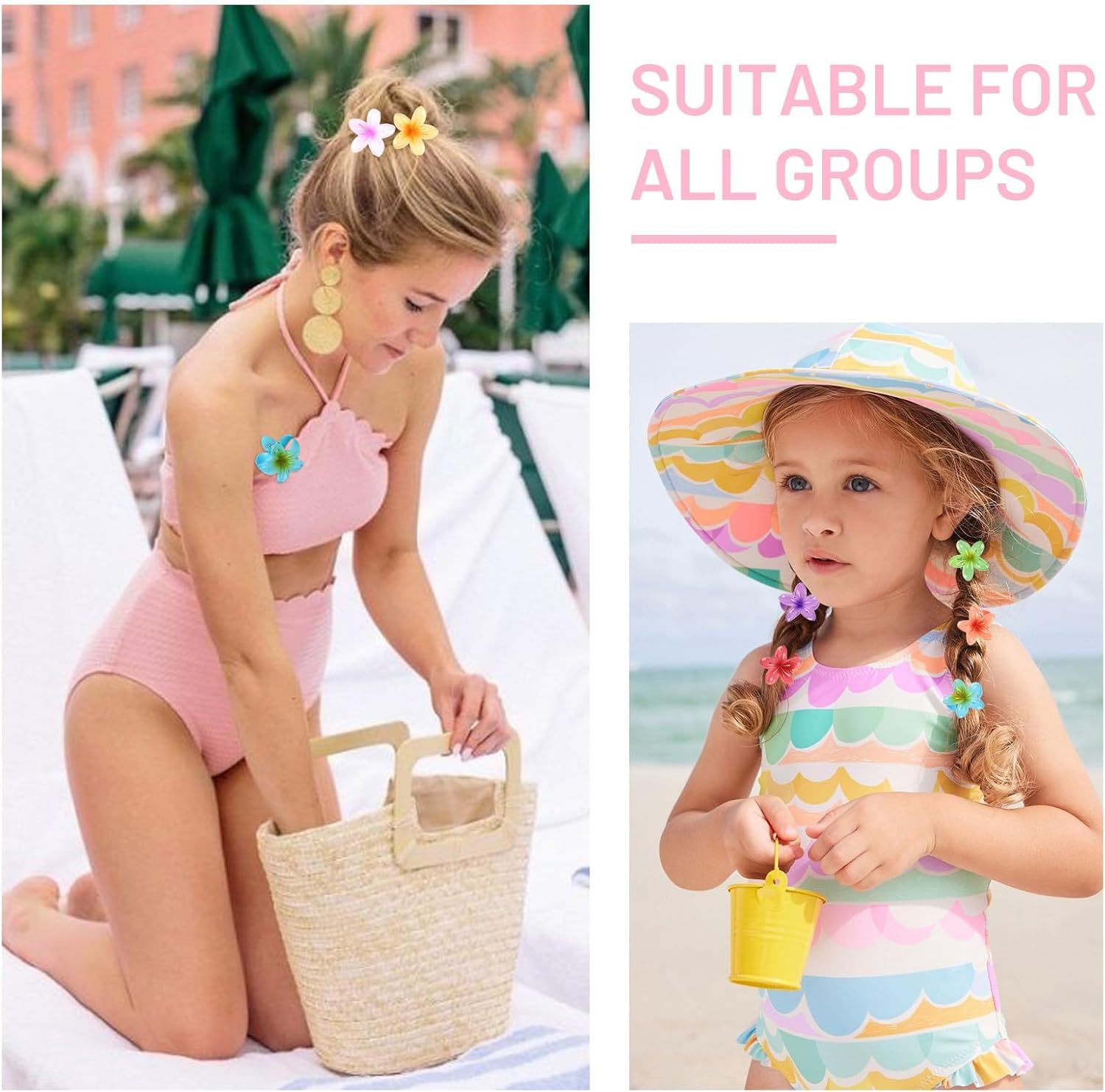 Blooms Pack of 12 Small Flower Hair Clips image number 5