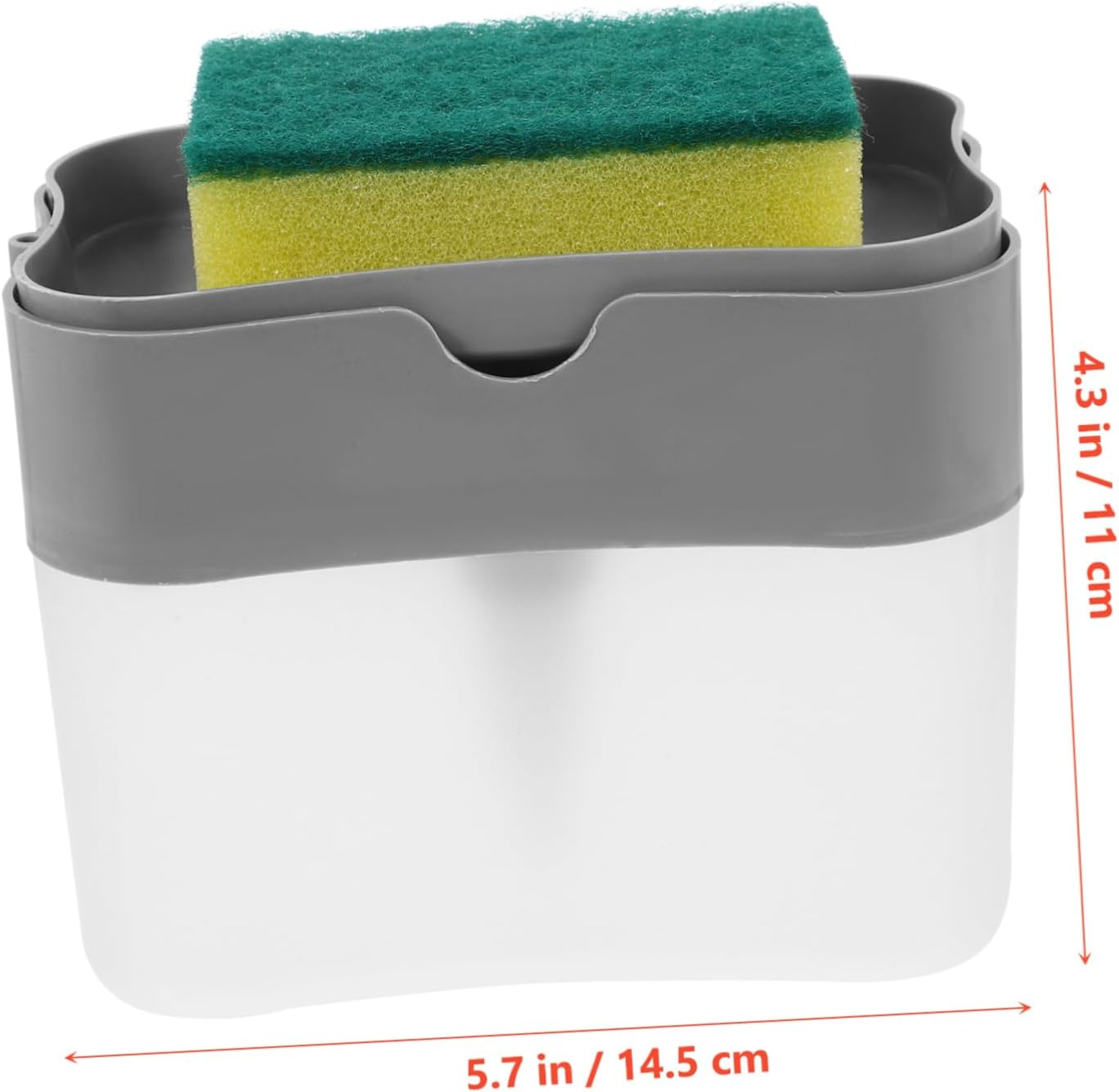 Amosfun Manual Soap Dispenser and Sponge Soap Box with Press Pump Silver for Kitchen and Home Use Practical Sponge Holder without Single Piece Random Color image number 4