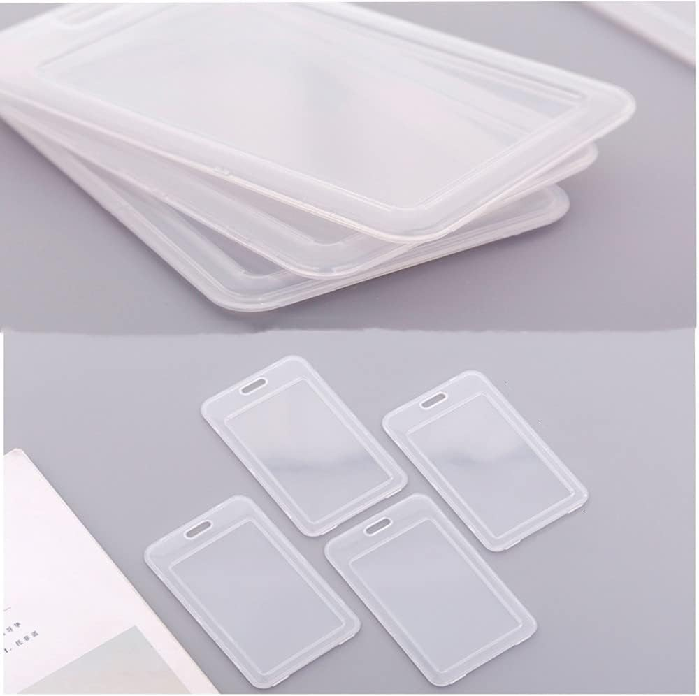 10Pcs Transparent Badge Holder Double Sided Hard Rigid Bus Card Holder Case,Clear Vertical Name Tag Badge Id Card Case,Plastic Vertical Name Badge ID Card Holders,Clear ID Badge Holder Badge Holder image number 3