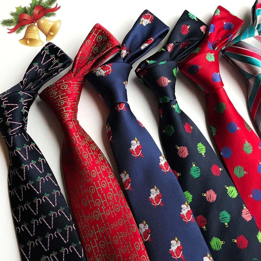 Unique Jacquard Christmas Ties for Men New Year Xmas Party Snowman Necktie Ac8586 image number 5