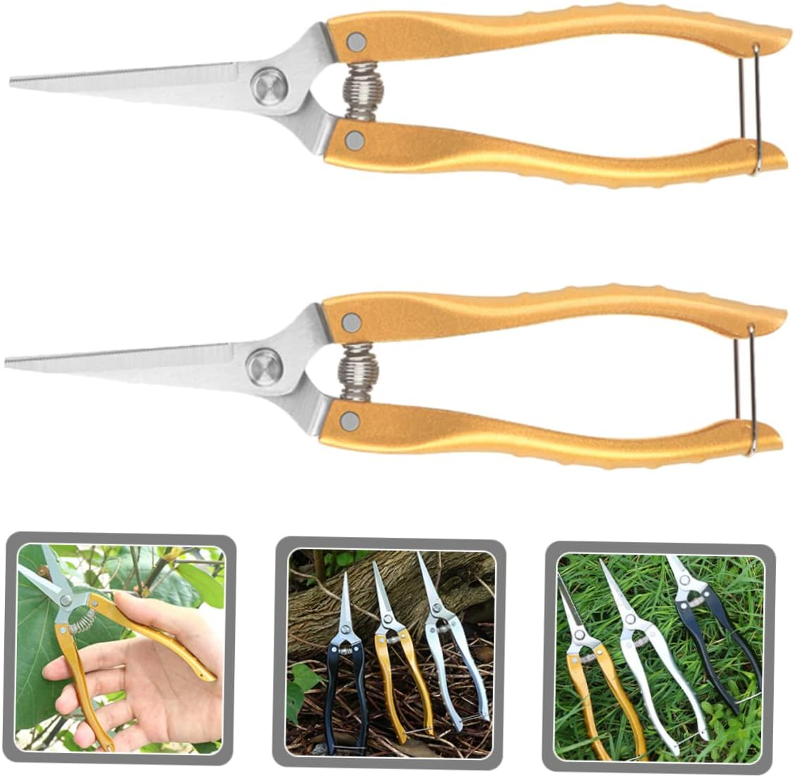 HOMOCONO 2Pcs Garden Shears Pruning Shears for Tree Trimming Plant Trimmers Pruners for Flower Gardening and Plant Care image number 3
