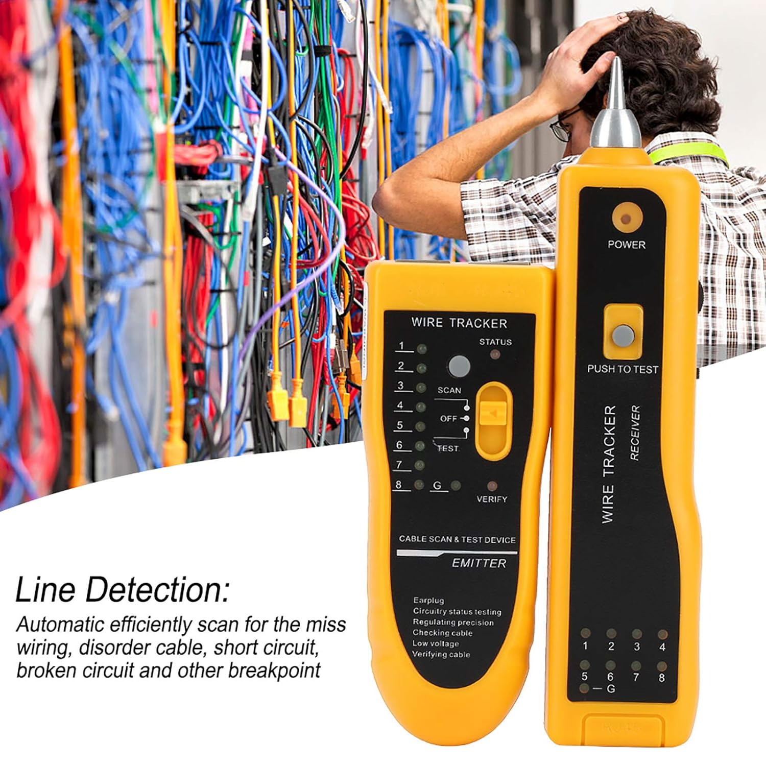 Handheld Cable Tracker, Cable Tracker, Tone Diagnostic Tool for Cable Interleaving Telephone Line Test image number 6