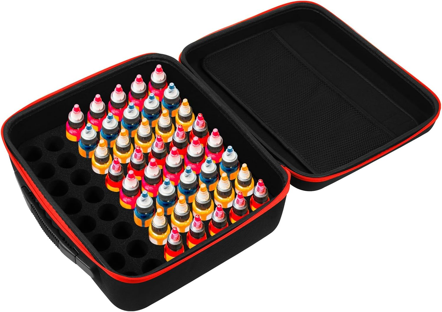 EVA 56 Slot Alcohol Ink Storage Case, Organized Storage Ink Paint Organizer, Easy to Access, with Shockproof Foam Padding, Alcohol Paint Organizer, Portable Hard Shell Box, Large Capacity (Blue)