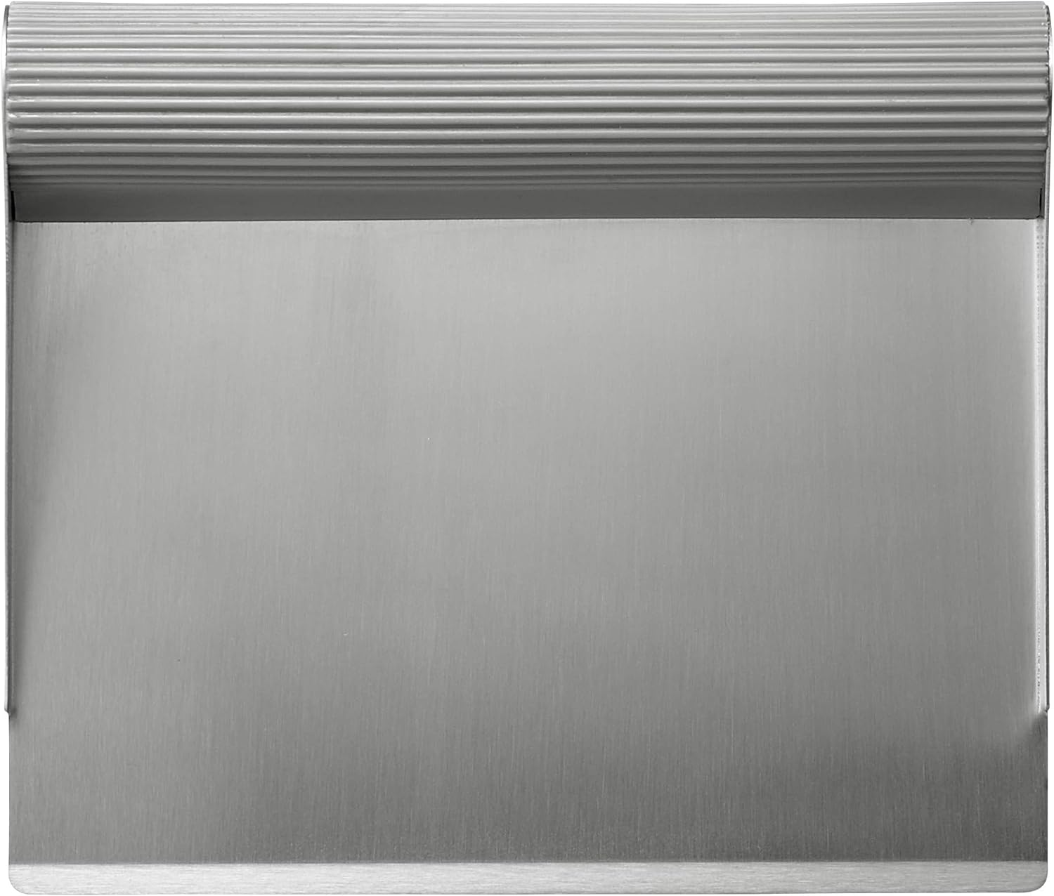 Rachael Ray Tools and Gadgets Stainless Steel Pastry Scraper/Bench Scrape/Kitchen Tool for Baking and Cooking/Dishwasher Safe, Sea Salt Gray, 6X5X1In image number 1