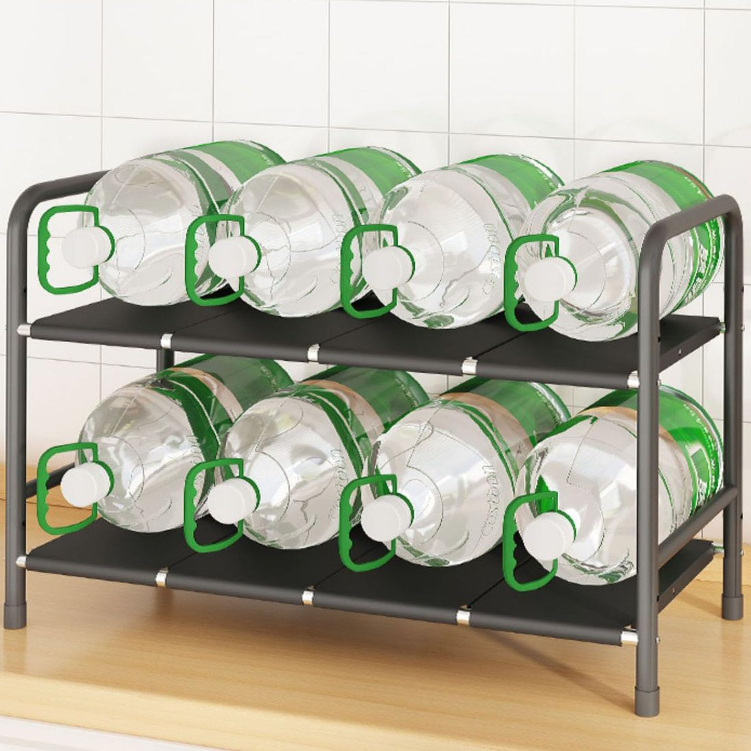 LYSAIMG 2-Tier Expandable Storage Shelf, Adjustable Metal Tiered Shelf with 8 Removable Panels, under Sink Organizer, Shoe Organizer Rack, Kitchen Cabinet, Hallway Entryway image number 5