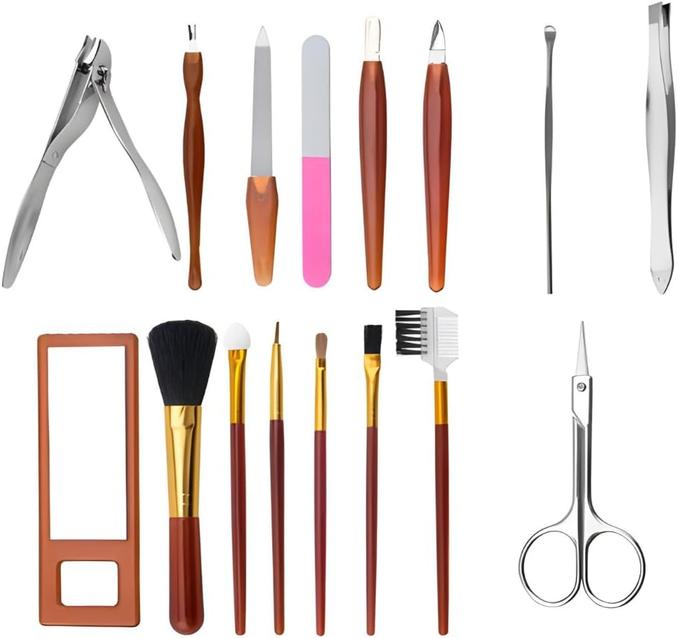 PARENCE. - Complete Cosmetic and Manicure Set in One Zipper Set - New! 18 Piece Manicure, Pedicure and Makeup Set - All Your Cosmetic Needs Together image number 1