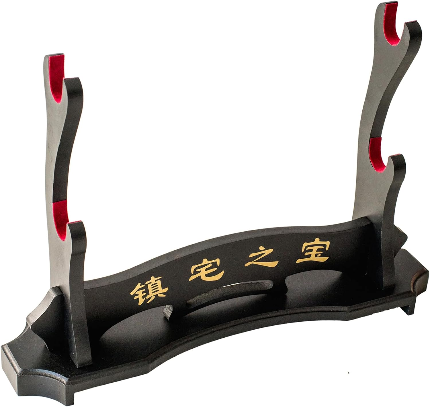FOXSMZZ Sword Holder Samurai Sword Stand Display Katana Wakizashi Tanto Velvet Padded Wall Hanger Sword Rack (1 Tier) image number 5