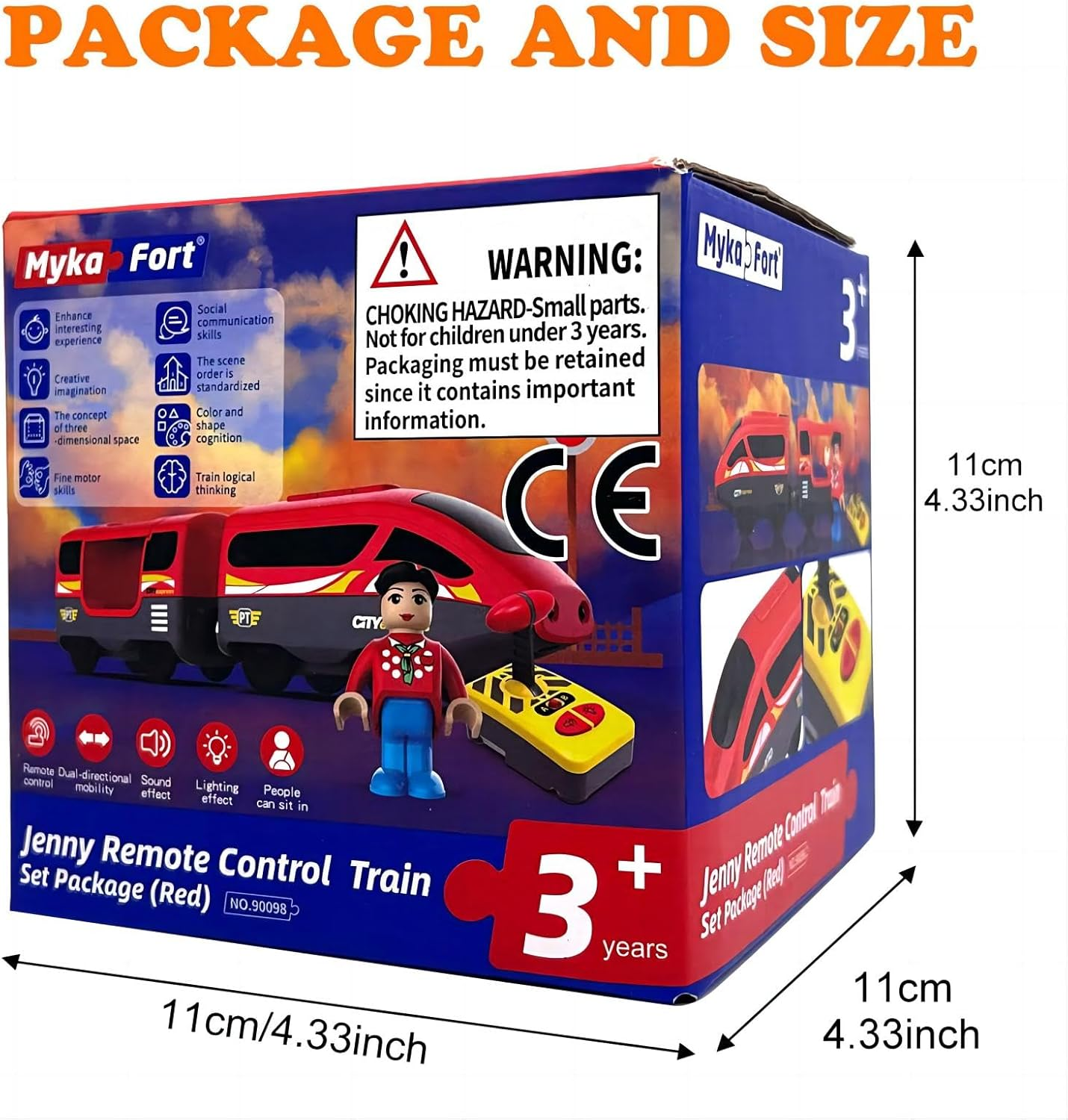 B-Qtech RC Electric Train Toy, Battery Operated Educational Toy, Compatible with Brio Fits Thomas Fits, Remote Control Train for Wooden Track Boy Girl 3 4 5 Years