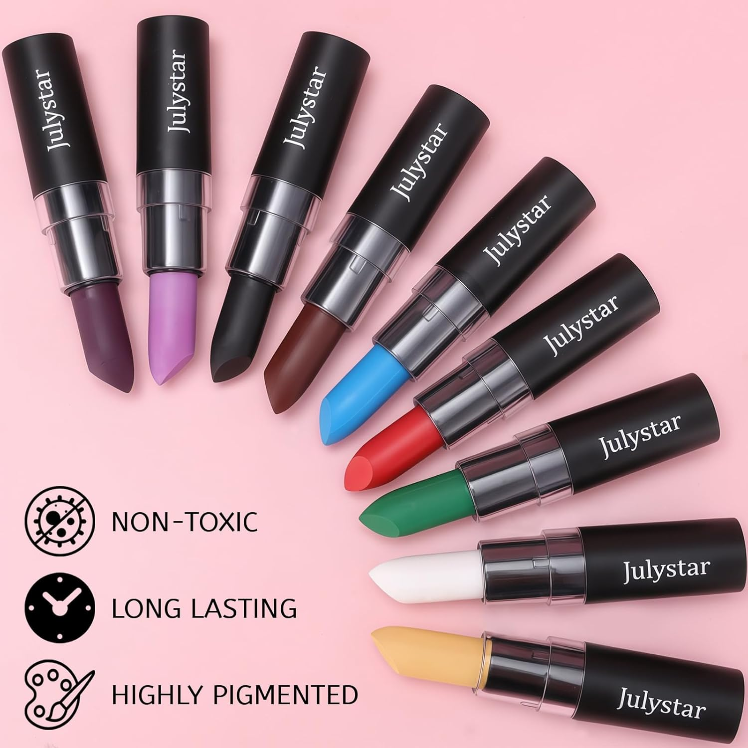 YBUETE Black Cream Blend Stick, Safe and Professional SFX Face Body Paint Stick ,Makeup Face Lip Painting for Sports Festival Halloween Football Adult Festival Theater Performance Party Cosplay image number 6