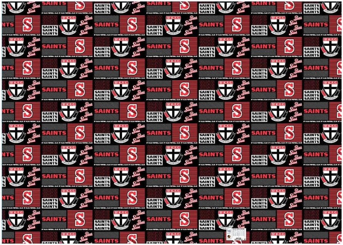 St Kilda Saints AFL Gift Wrapping Paper School Book Covering