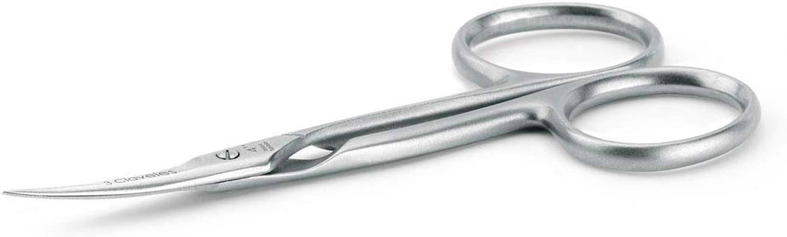 3 Claveles 12005 - Nail Scissors for Manicure, Curved Blade, Rustproof, 4 Inches