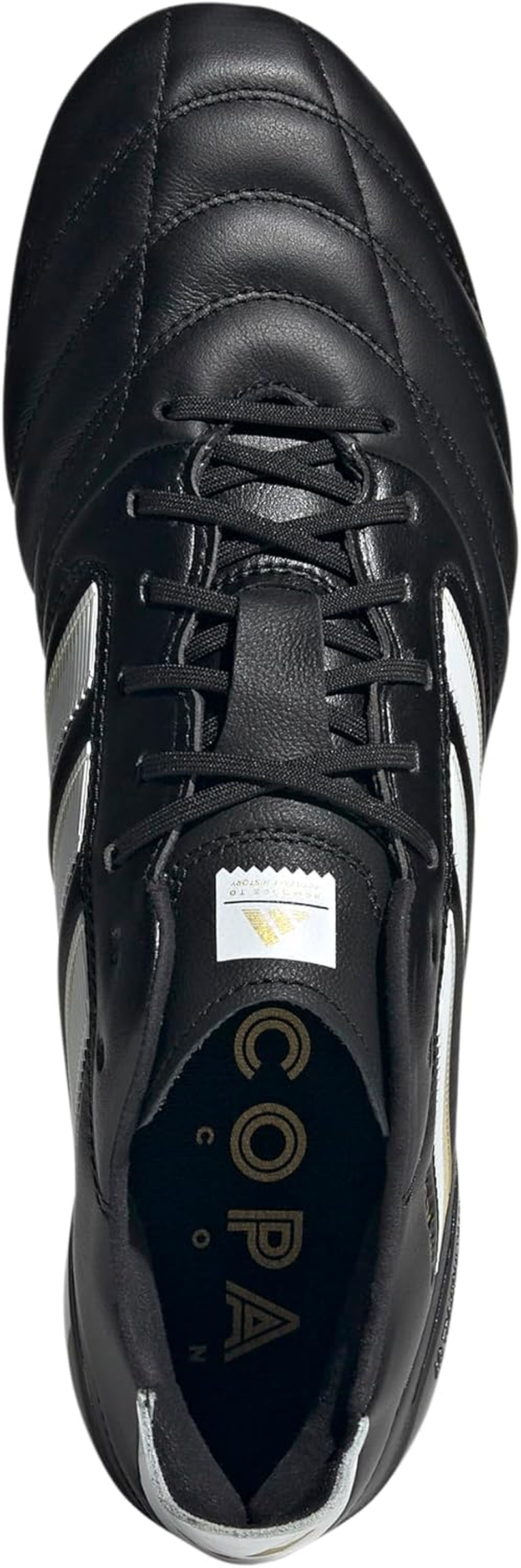 Adidas Unisex Adult Copa Icon II Firm Artificial Ground Sneaker, Black/White/Gold Metallic, 13 Women/12 Men image number 5
