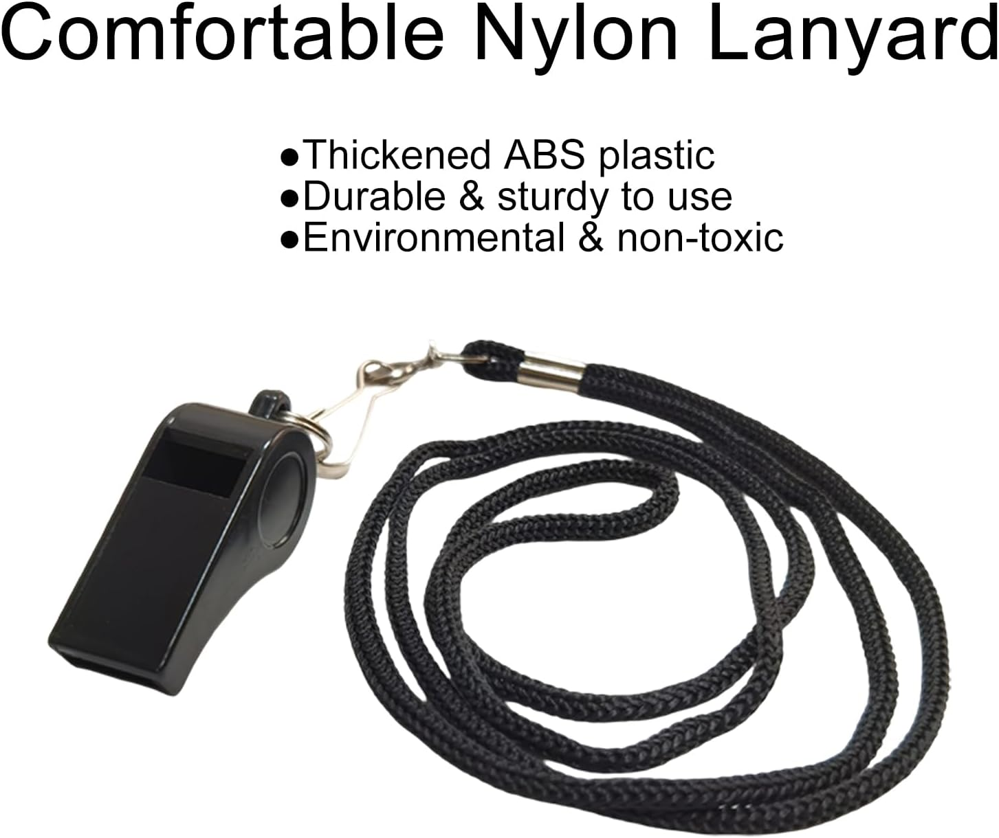 Neoreser Whistle, Pack of 4 Sports Whistles with Lanyard, Plastic Whistle, Trill Whistle, Football Whistle, Referee Whistle, Whistles for Coaches, Referees, Teachers, Emergency image number 1
