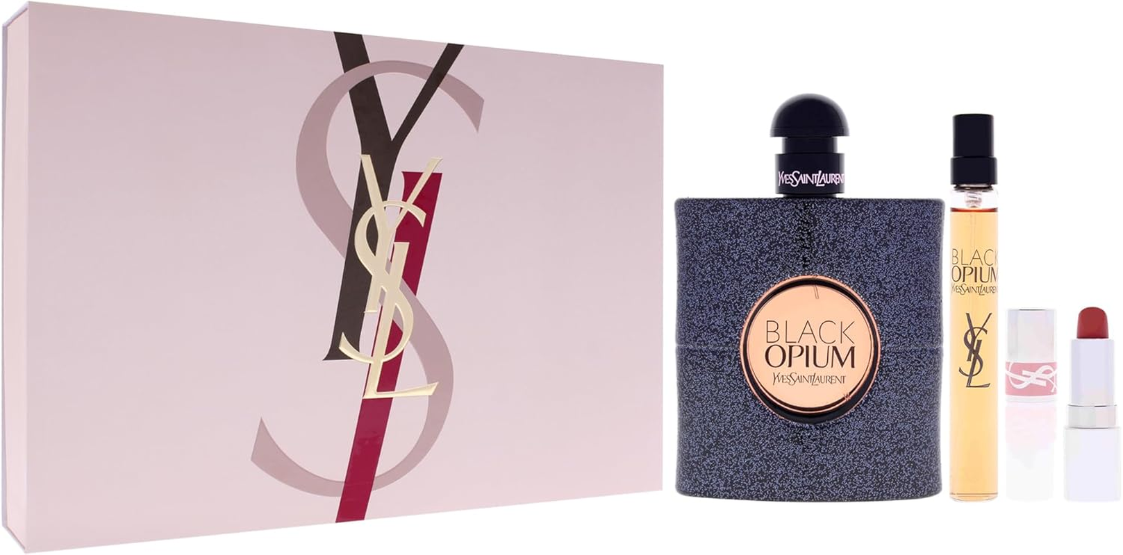 Black Opium by Yves Saint Laurent for Women - 3 Pc Gift Set 3Oz EDP Spray, 0.33Oz EDP Spray (Mini), 0.04Oz Rouge Pur Couture Lipstick - Nu Muse image number 1