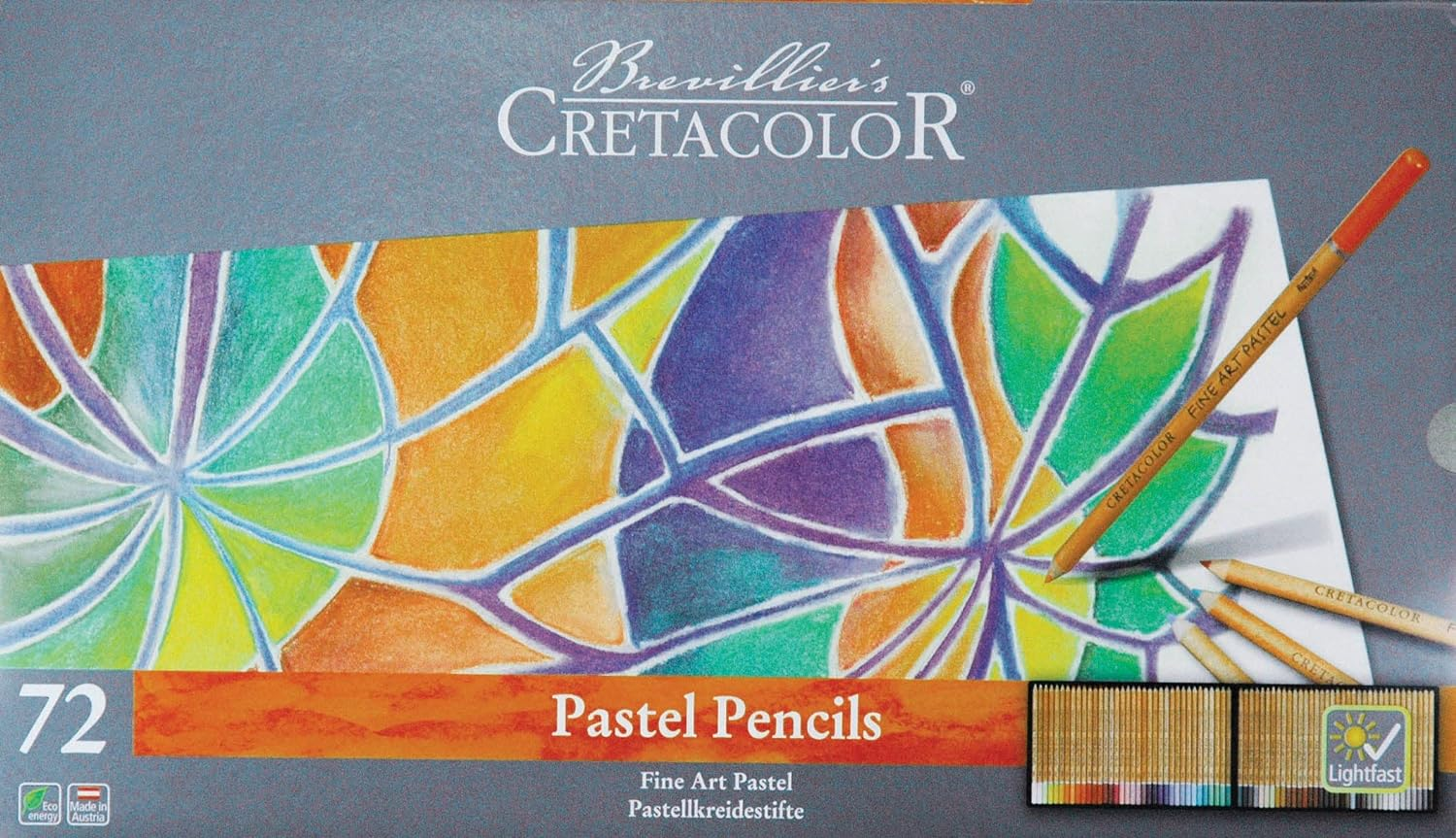 CRETACOLOR Fine Art Pastel Pencils, Tin 72 Assorted Colours 72 STK Multi-Coloured 15-47-072 image number 1