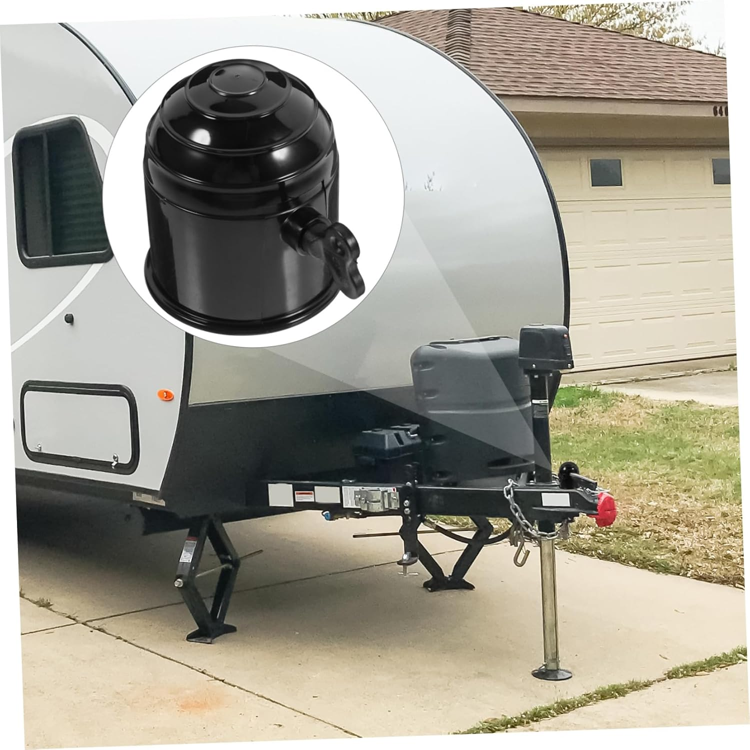 NOLITOY Towbar Protective Cap Trailer Hitch Ball Cover for Rv Trailer Hitch Accessories Spiral Knob for Camping Accessories image number 6