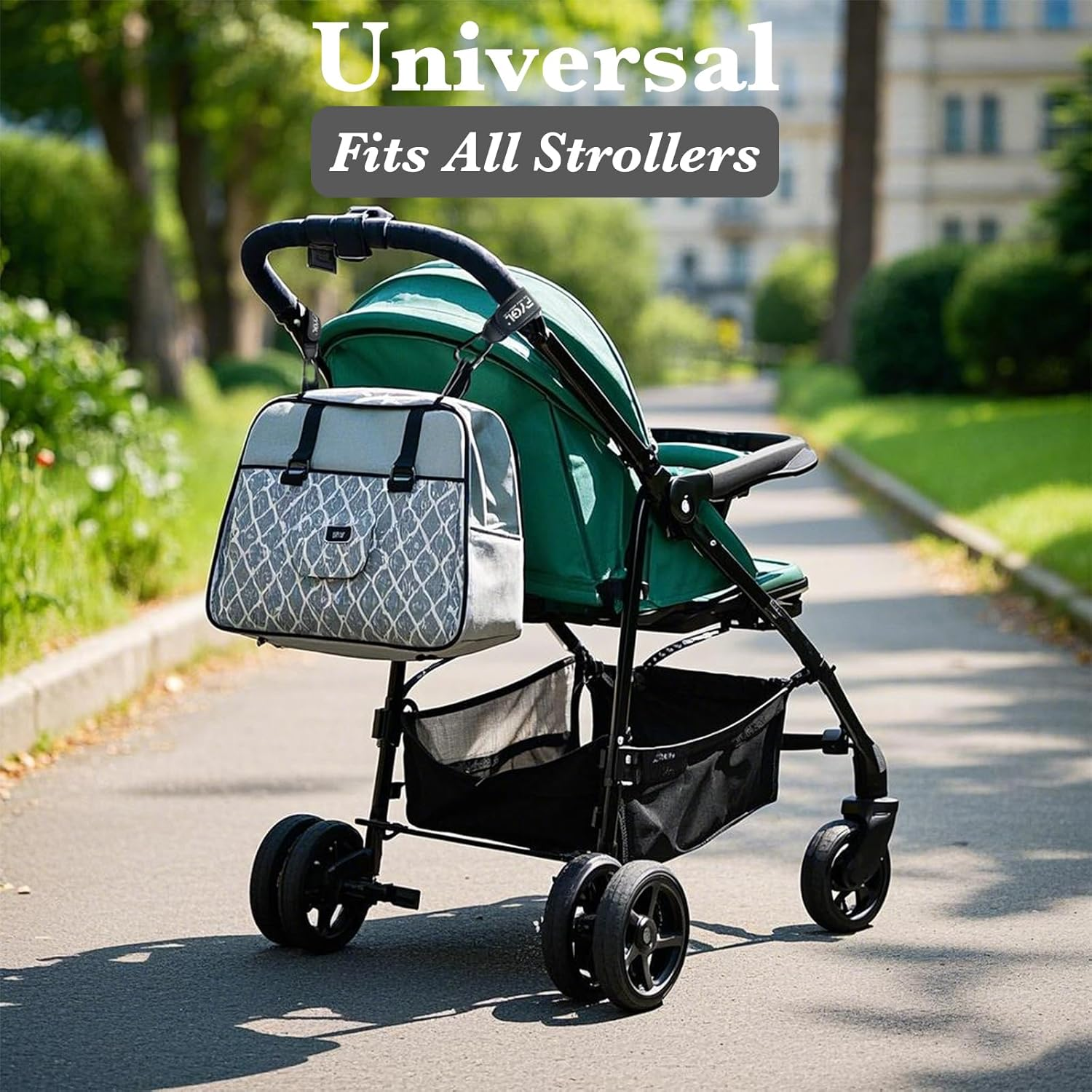 2 Pram Hooks & 2 Stroller Clips Combo | Heavy Duty Mommy Hook | Stroller Accessories for Bags and Diaper Bags - Black image number 4