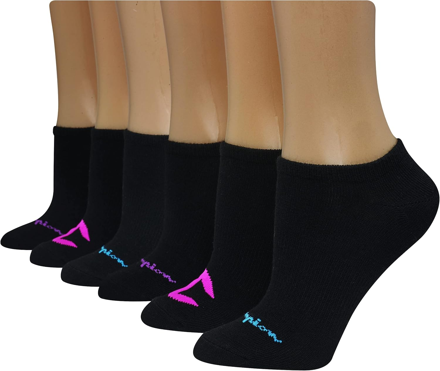 Champion Women'S 6-Pack Super No Show Multi Logo