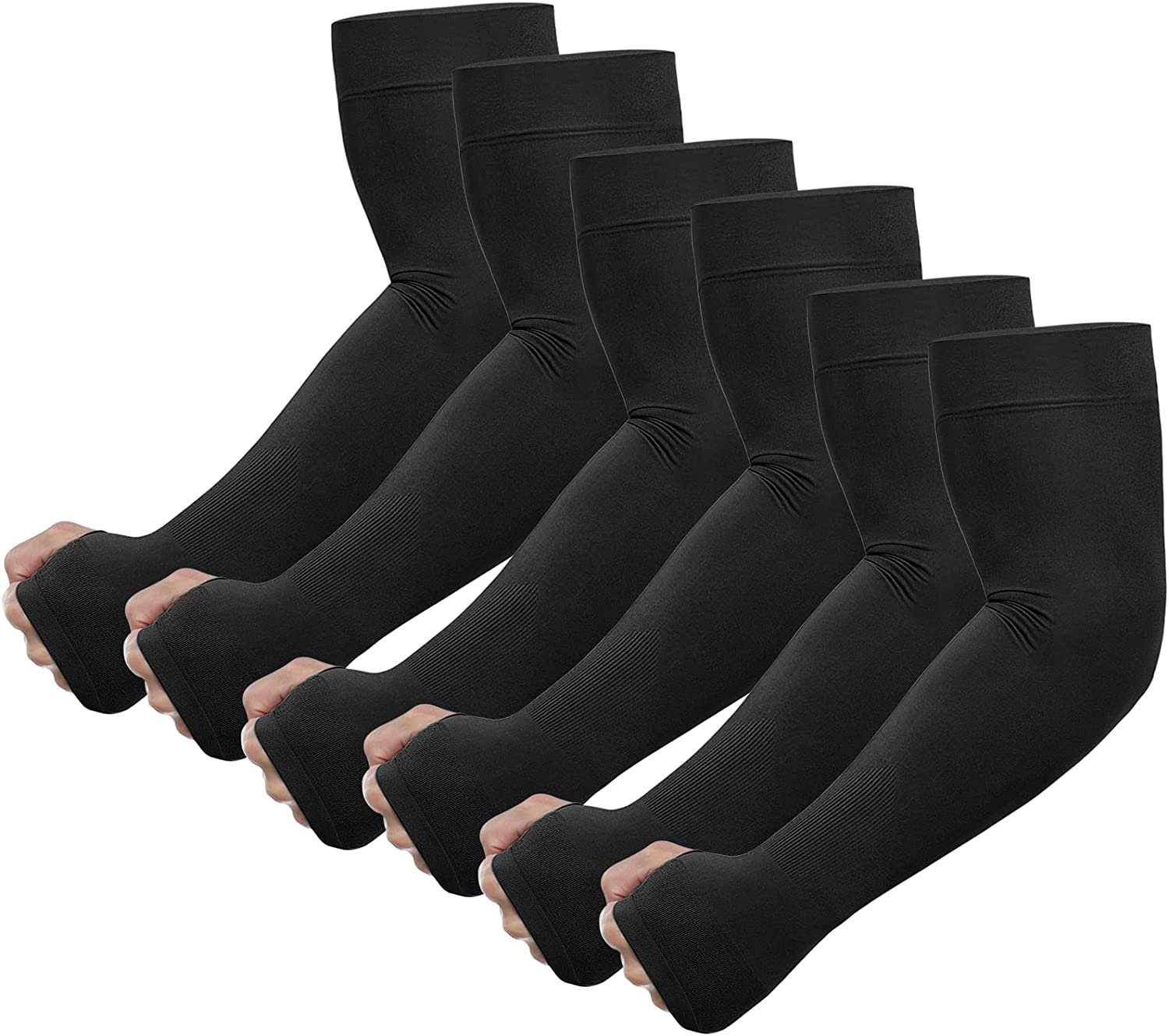 Arm Sleeves with Thumb Hole for Women Men Youth, UV Sun Protection Compression Cooling Sleeves to Cover Arm Tattoo