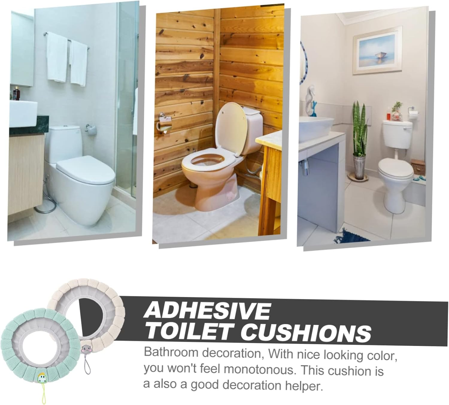 FOYTOKI Pcs Toilet Seat Cushion Thick Soft Non-Slip Washable for Bathroom Wc Toilet Bowl Seat image number 5