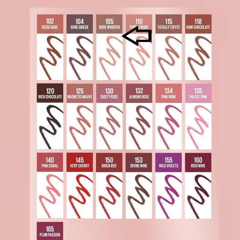 3Pk Maybelline New York Color Sensational Shaping Lip Liner - 105 Nude Whisper image number 3