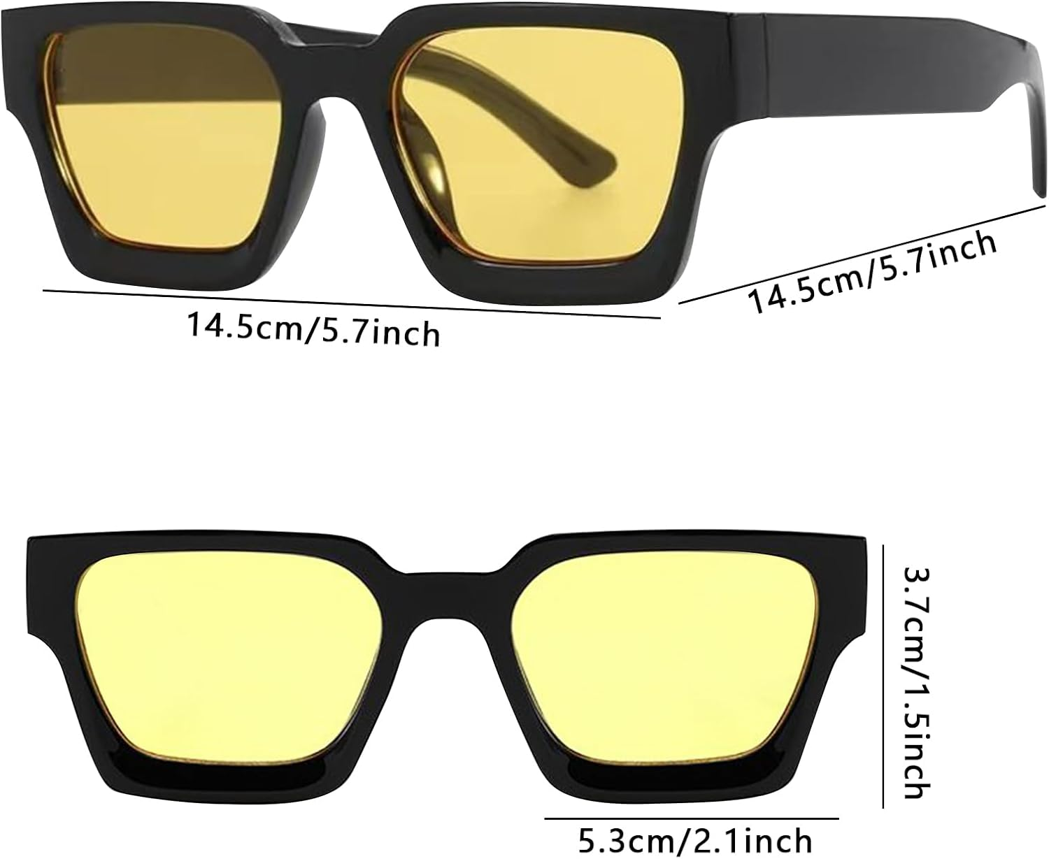 Uoqpty Square Sunglasses, Vintage UV Glasses, Ergonomic UV 400 Square Frame Sunglasses for Vacation, Beach, Driving, Festival, Outdoors - Gray image number 4