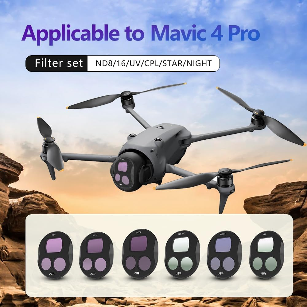 Pidynx Filter Kit for DJI Mavic 4 Pro - Uv/Cpl/Nd/Ndpl/Star/Night Lens Protector Set - Optical Glass Multi-Coated Quick Release HD Imaging Lightweight Accessories (8 Pcs) image number 1