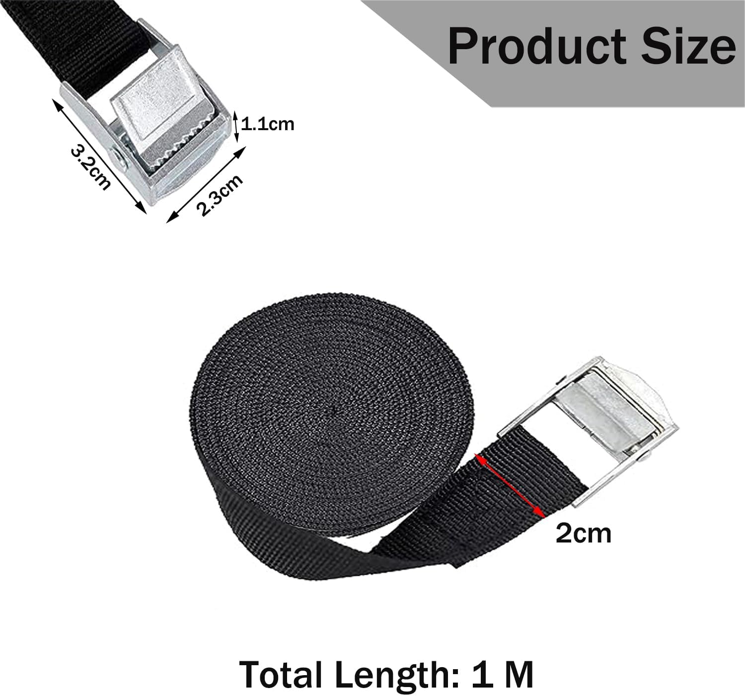 12Pcs Lashing Straps, 1M Ratchet Tie down Straps with Buckle, Adjustable Nylon Cargo Strap, Heavy Duty Tensioning Belts, Binding Fastening Tightening Belt for Trucks, Boxes, Motorcycle, Bike image number 6