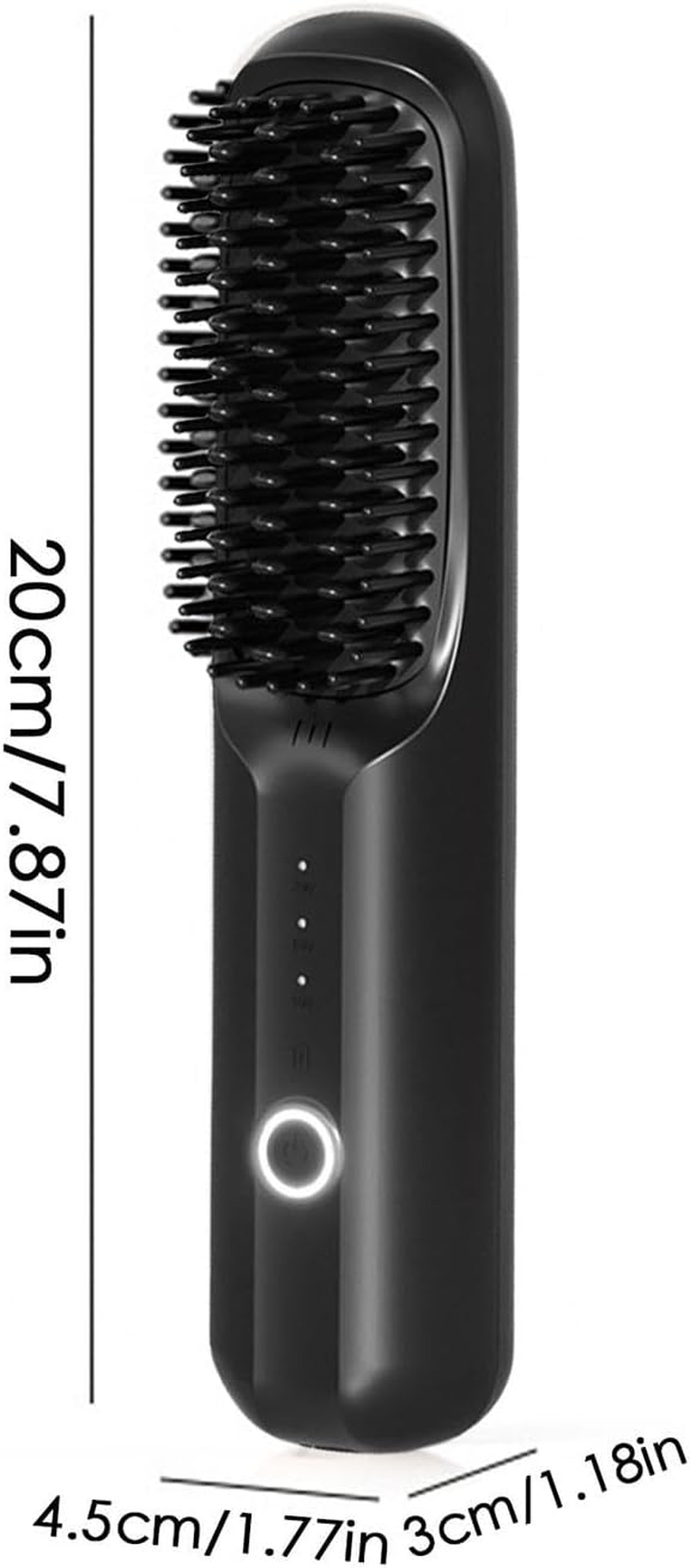 Cordless Hair Straightener, Rechargeable Straightening Brush, Portable Straightening Brush for Travel, Wireless Hot Comb with 3 Temp Settings, Negative Ionic, Fast Heating Hair Styling