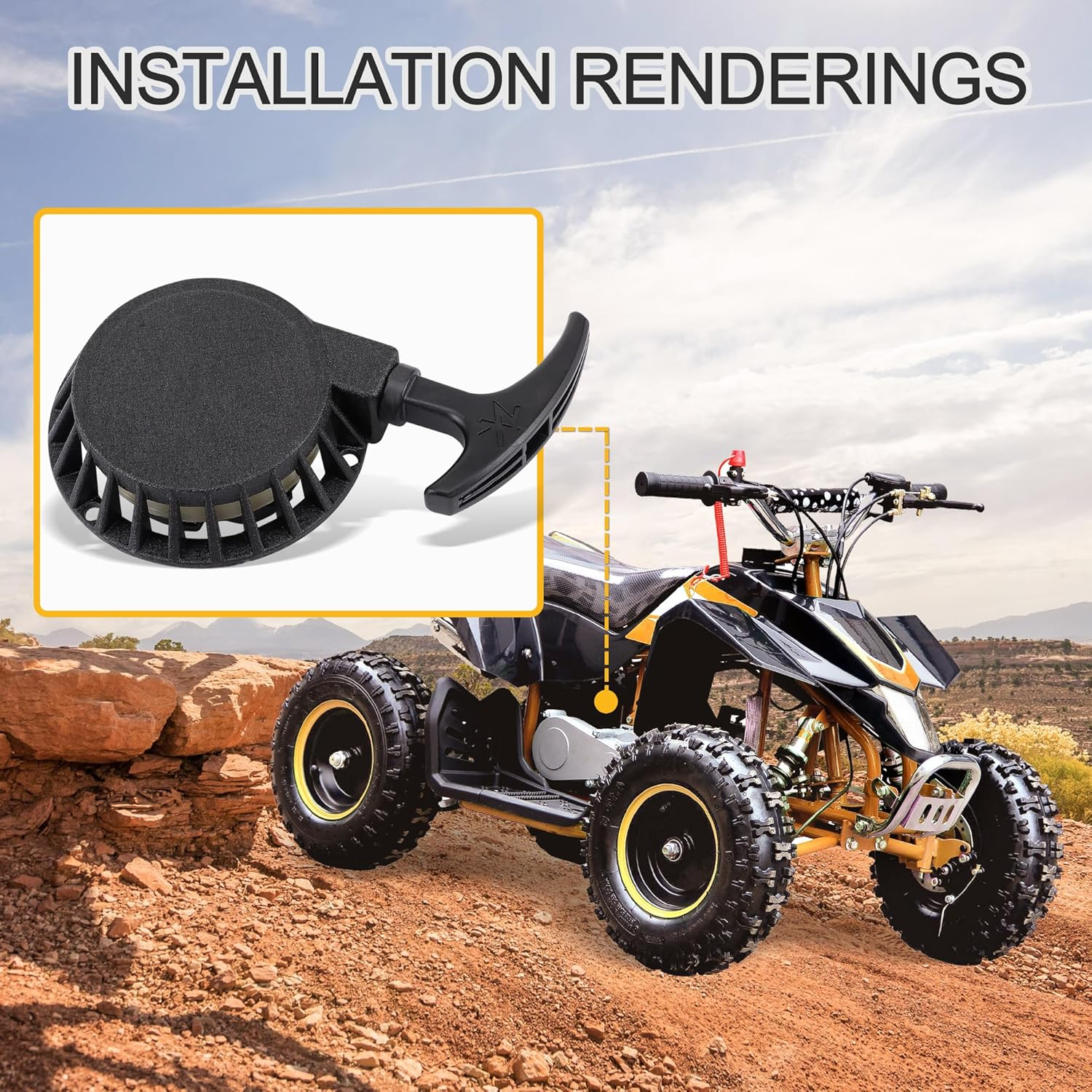 GOOFIT Pull Start Recoil Starter for 43Cc 49Cc 50Cc Mini Pocket Bike ATV Dirt Bike Gas Scooter image number 1