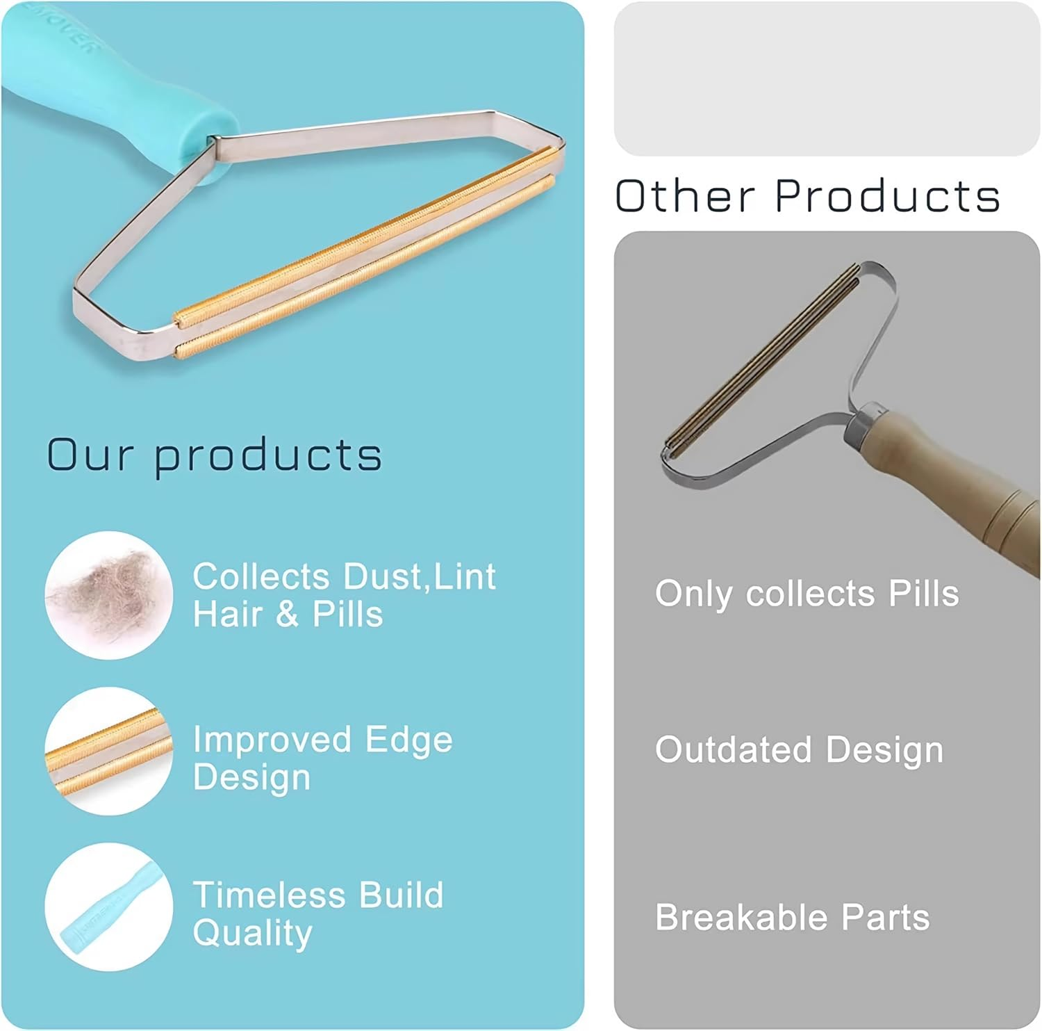 2Pack Pet Hair Removal Professional Tool Kit, Easy and Convenient Dog Hair Remover, Multi-Fabric Edge and Carpet Sofa Rake Scraper, Car Details Fur Condition Survival Toolkit, Easy for Every Hair image number 5