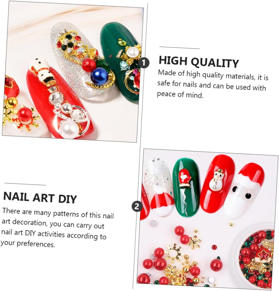 IWOWHERO Snowflake Nail Art Jewelry Alloy Nail Stickers Christmas Manicure Decorations image number 1